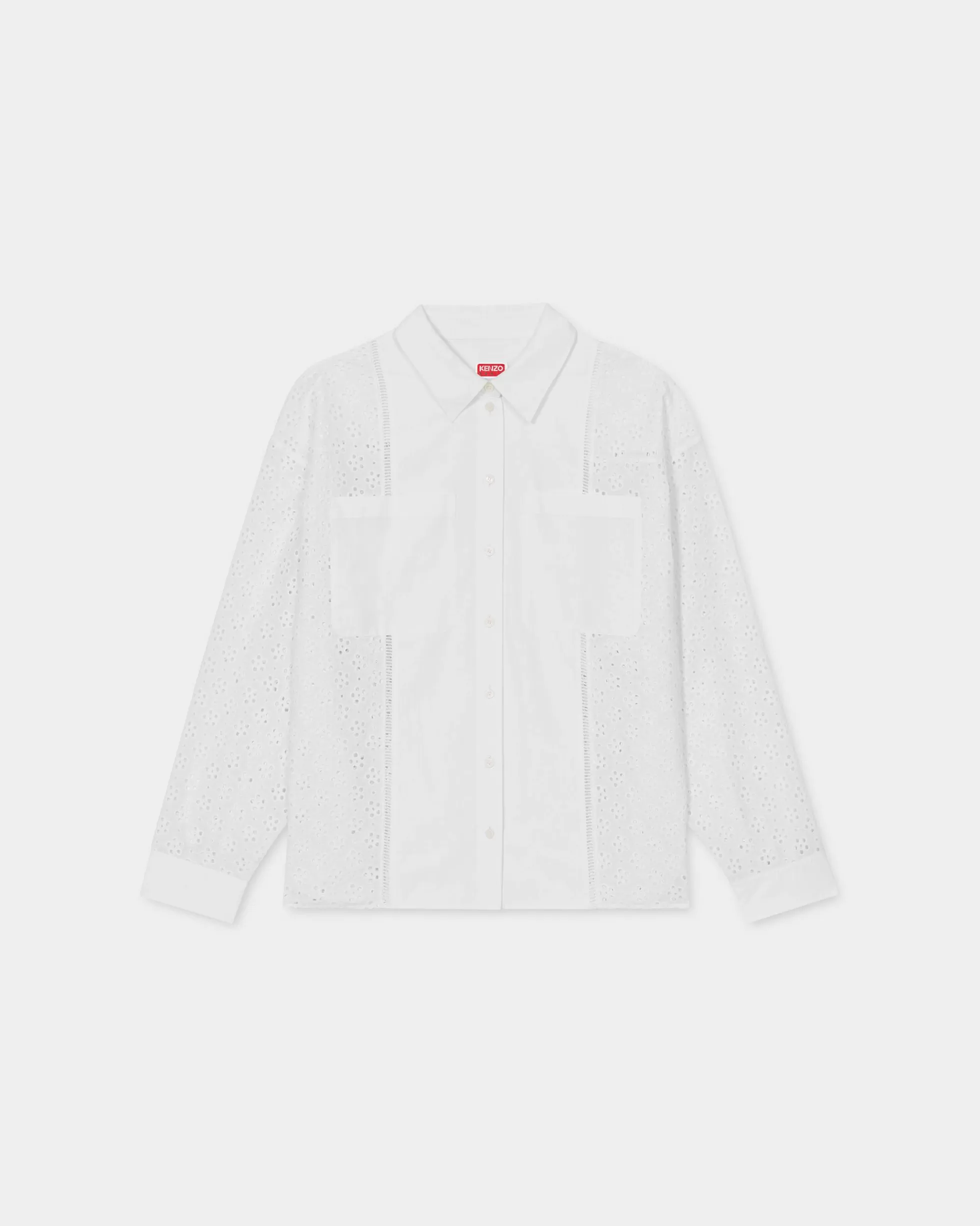 Hemd und Tops | Neue>KENZO „ Boke Flower Broderie Anglaise“-Oversized-Hemd Off White