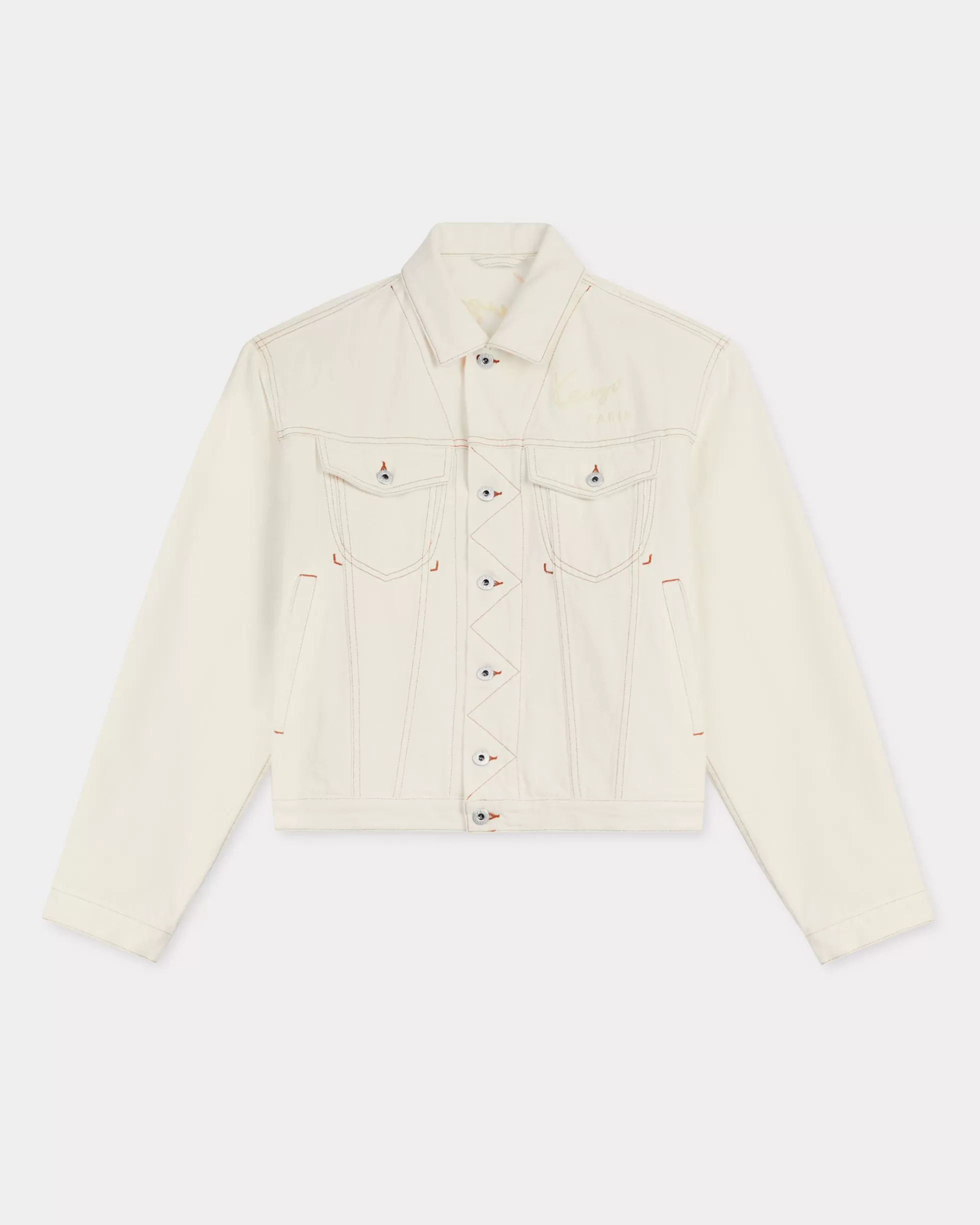 Jacken und Mäntel | Neue>KENZO „ Creations“ Trucker-Jeansjacke Stone Bleached White Denim