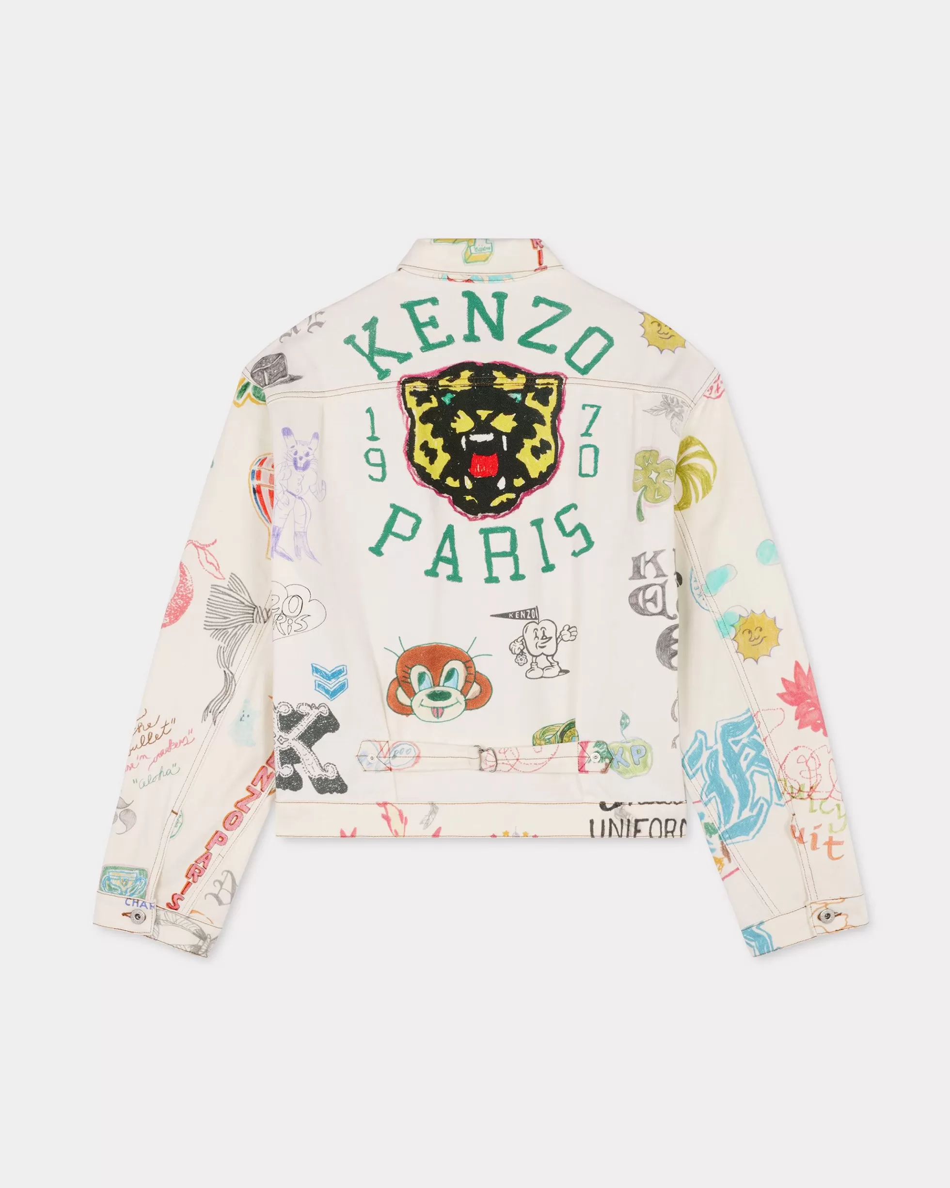 Denim | Jacken und Mäntel>KENZO „ Drawn Varsity“ Trucker-Jacke Multicolor