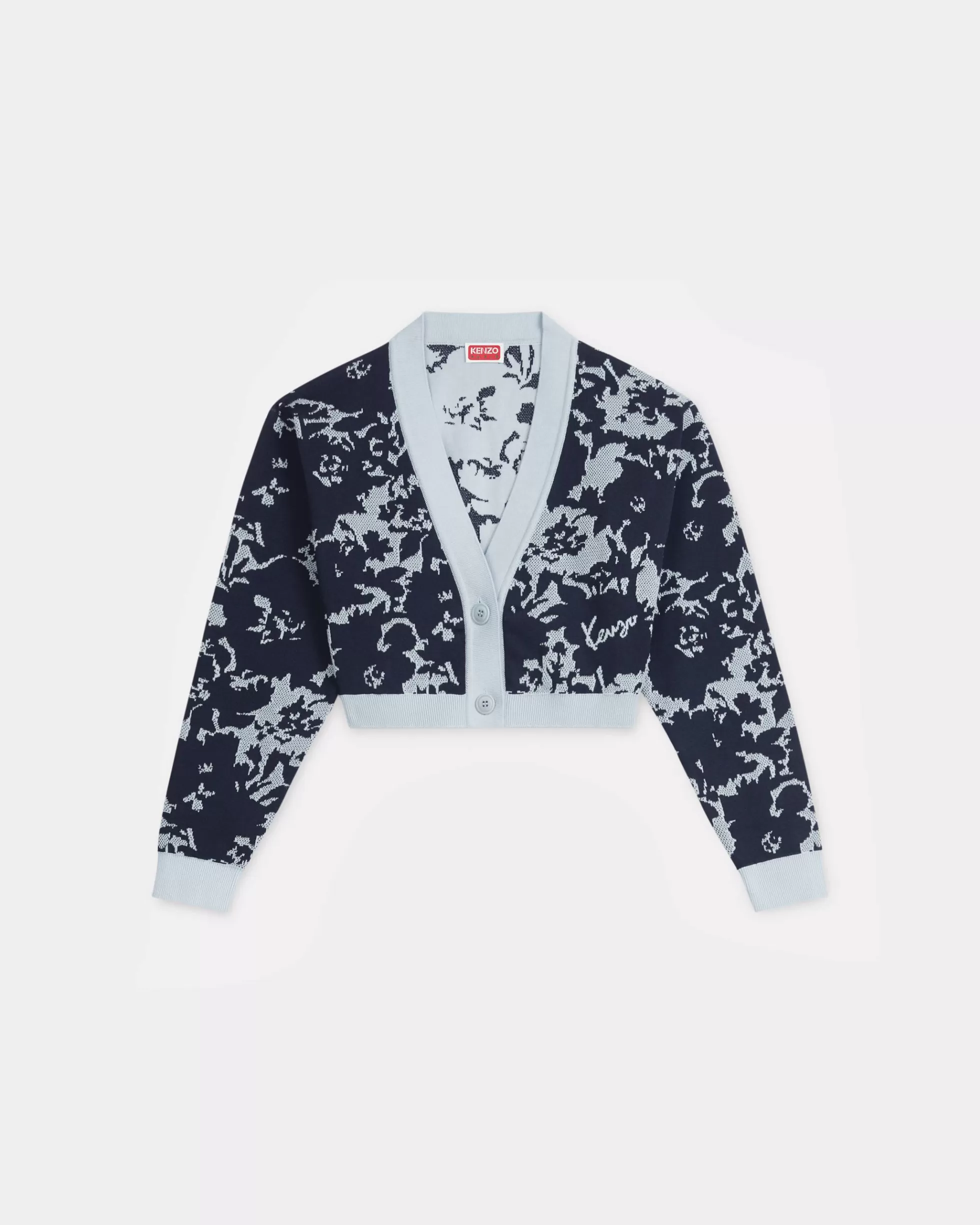 Neue | Pullover>KENZO „ Flower Camo“-Cardigan in gekürzter Passform Midnight Blue