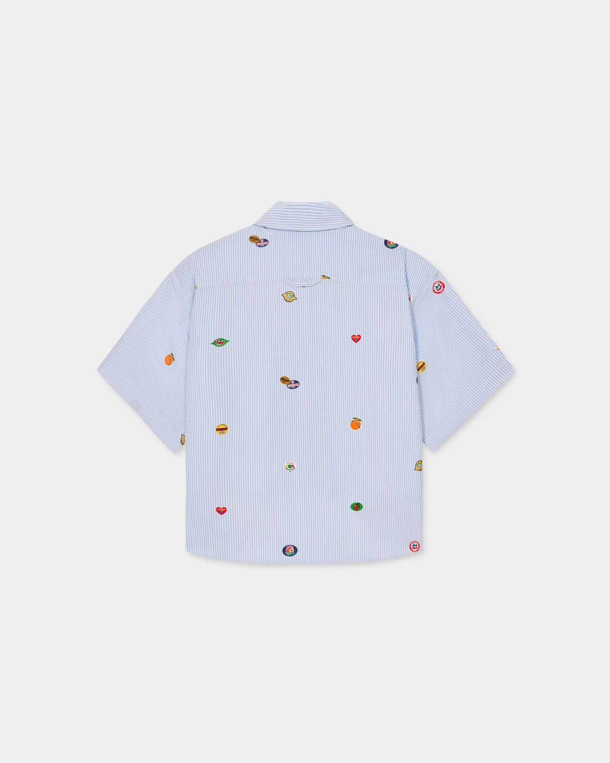 Hemd und Tops | Neue>KENZO „ Fruit Stickers“-Hemd in gekürzter Passform Sky Blue