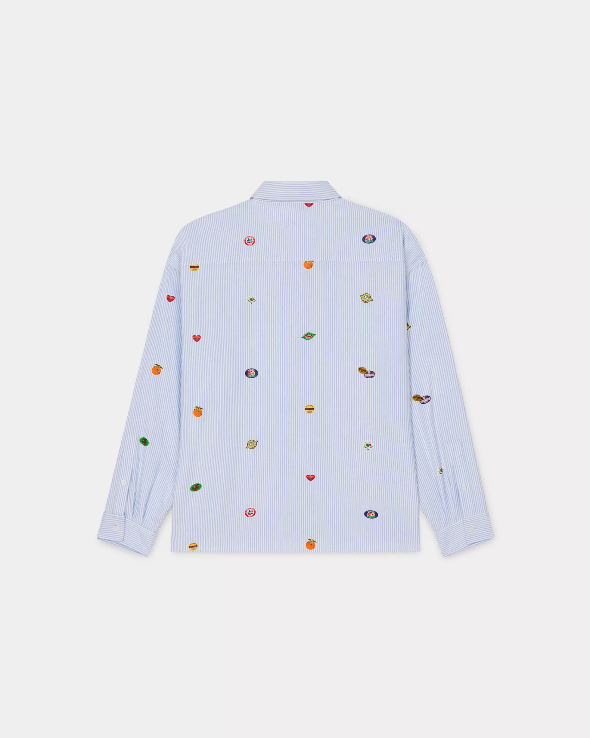 Hemd und Tops | Neue>KENZO „ Fruit Stickers“-Hemd mit überschnittenen Schultern Sky Blue