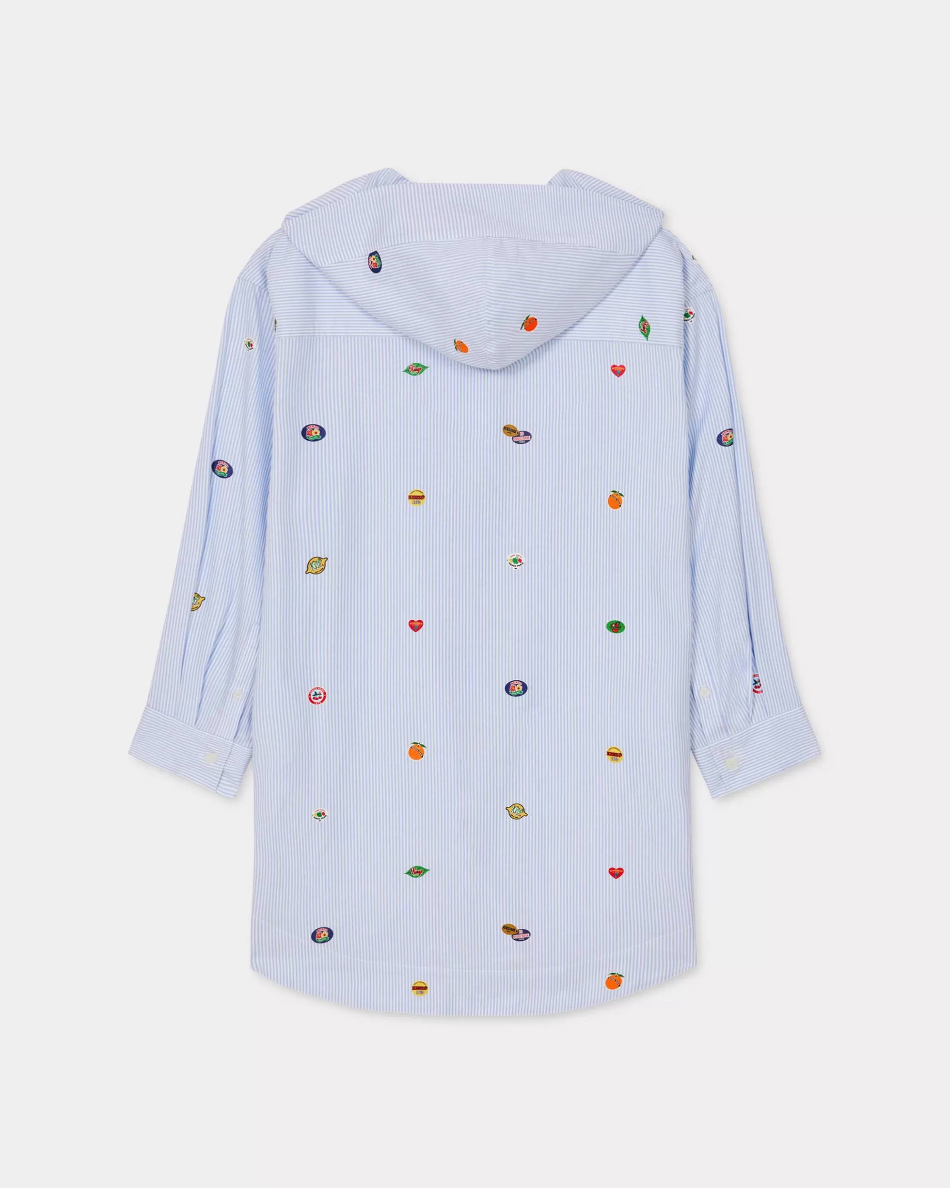 Kleider und Röcke | Neue>KENZO „ Fruit Stickers“-Hemdkleid Sky Blue