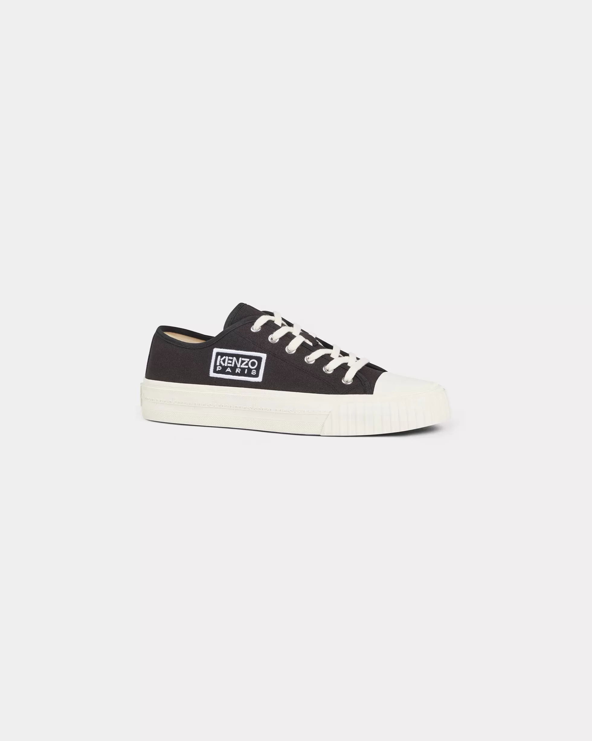 HERREN SCHUHE | Sneakers>KENZO Bestickte Canvas-Sneaker „ Foxy“ Black