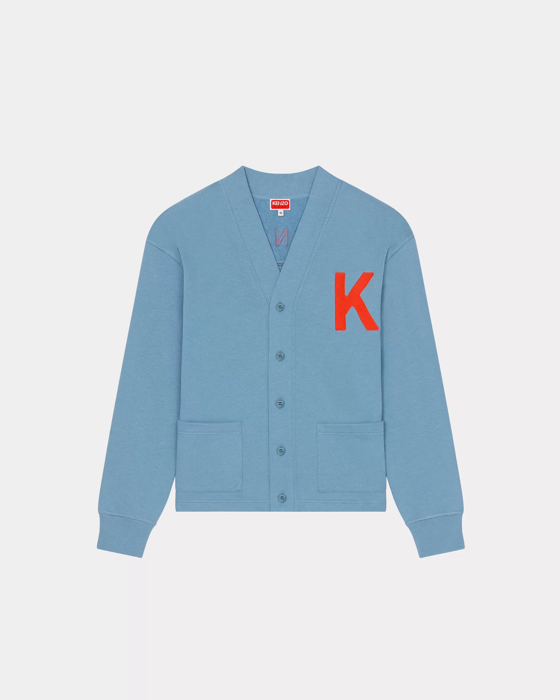 Sweatshirts und Hoodies>KENZO Bestickte Cardigan „Varsity Jungle“ mit Elefant Cyan