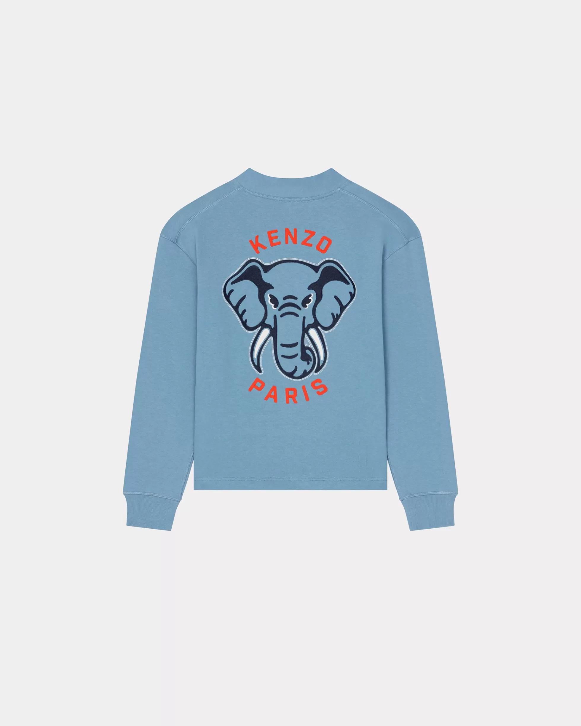 Sweatshirts und Hoodies>KENZO Bestickte Cardigan „Varsity Jungle“ mit Elefant Cyan