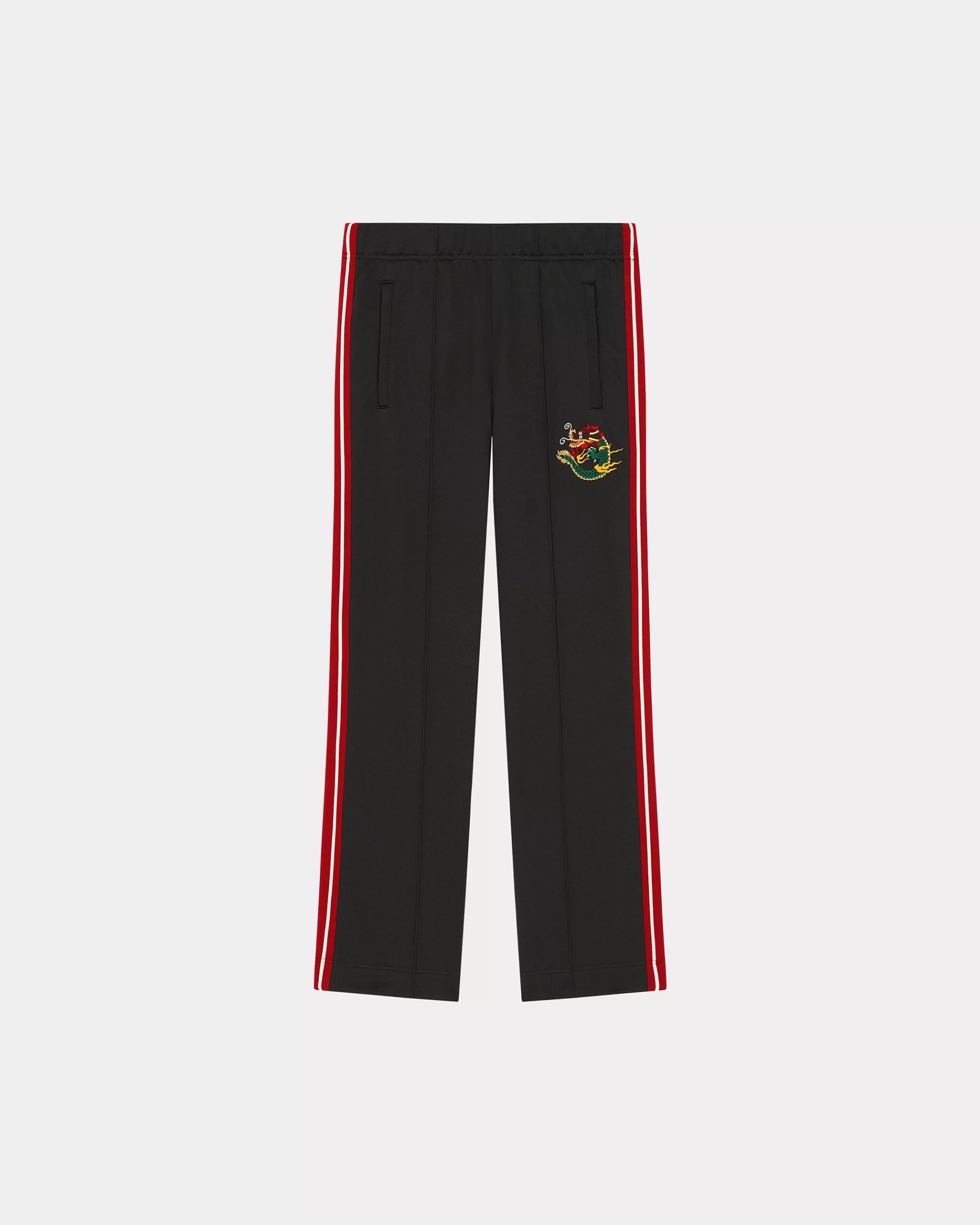 Hosen und Shorts>KENZO Bestickte Jogginghose „Year of the Dragon“ Black