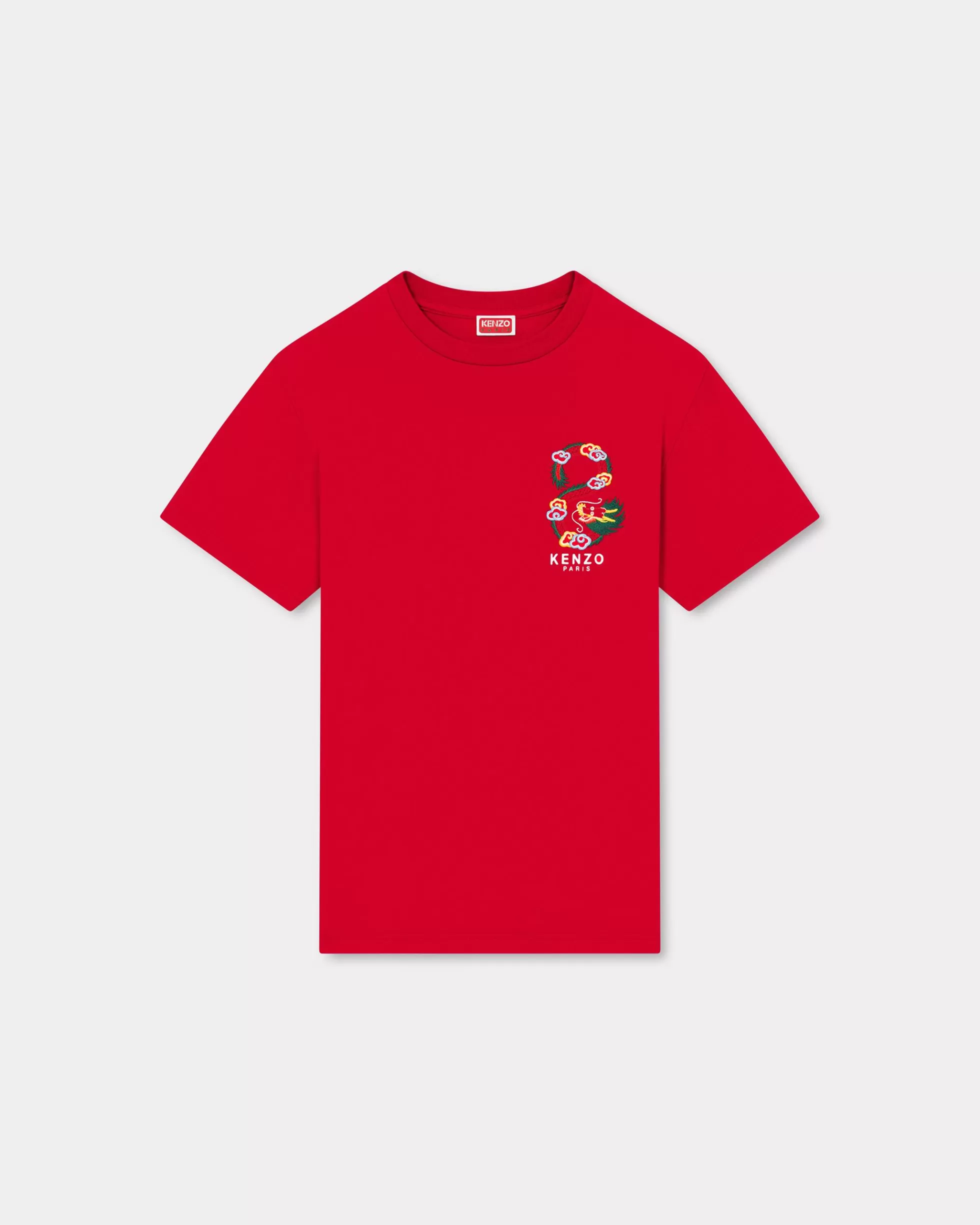 T-shirts und Polos>KENZO Bestickte Slim-Fit-T-Shirt „Year of the Dragon“ Cherry