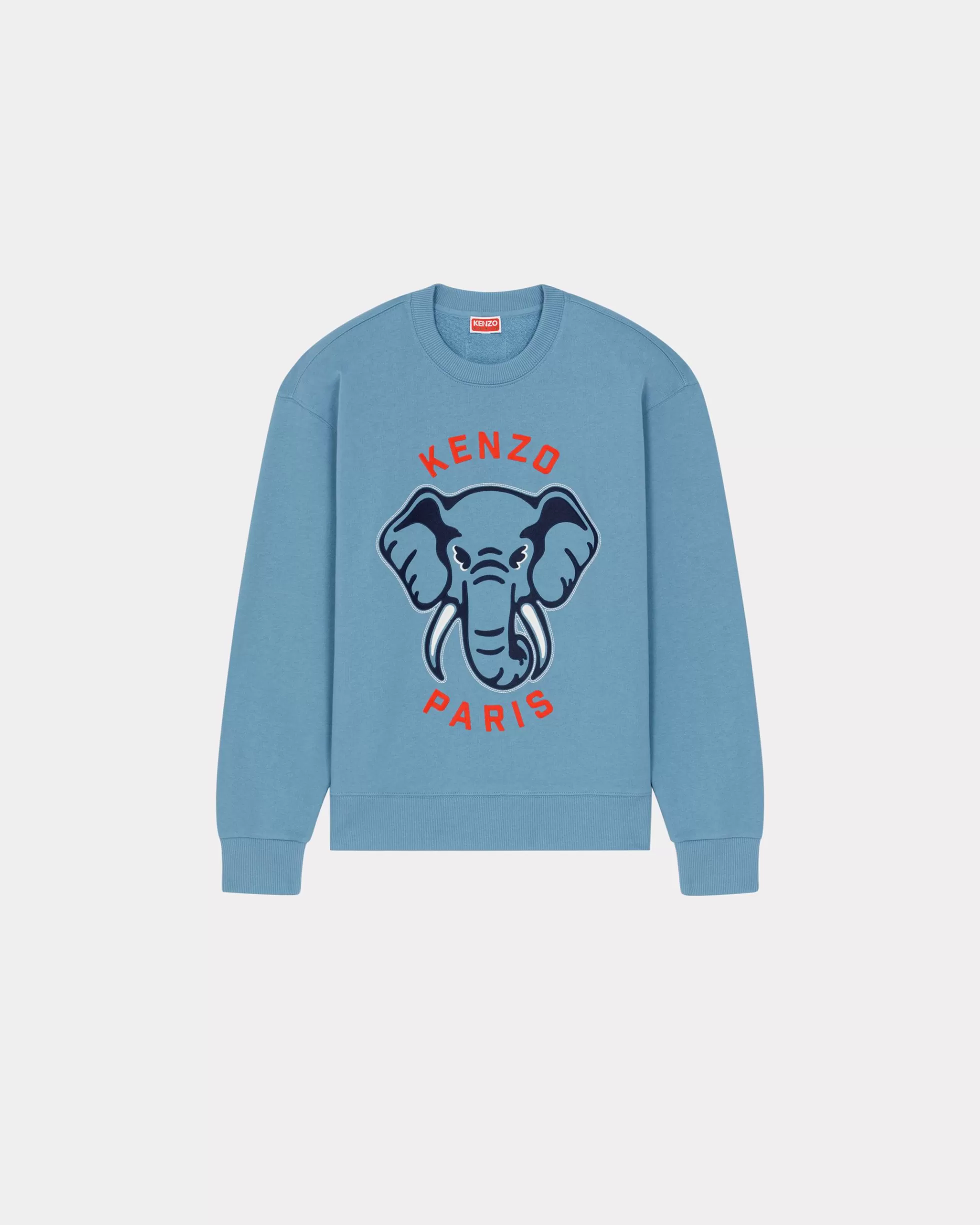 Sweatshirts und Hoodies>KENZO Bestickte Sweatshirt „Varsity Jungle“ mit Elefant Cyan