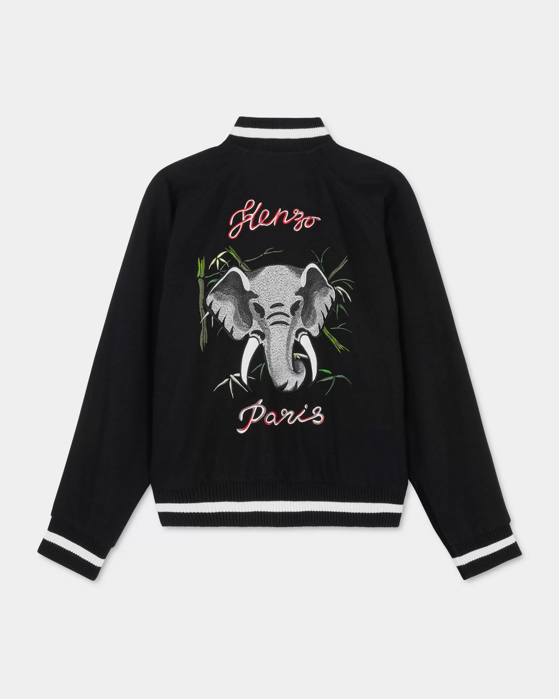 Jacken und Mäntel | Neue>KENZO Bestickte Unisex-Wendejacke „ Éléphant“ Black