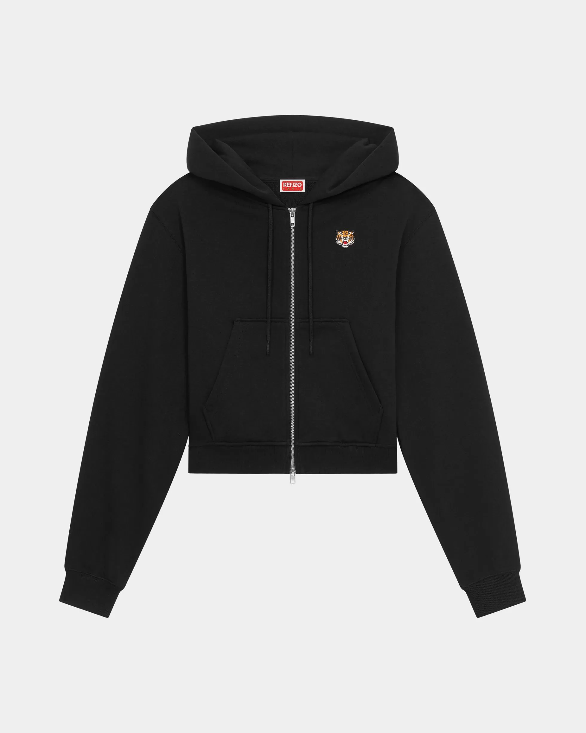 Sweatshirts und Hoodies | Geschenke>KENZO Bestickter Kapuzenpullover mit Reißverschluss „Lucky Tiger Crest“ Black