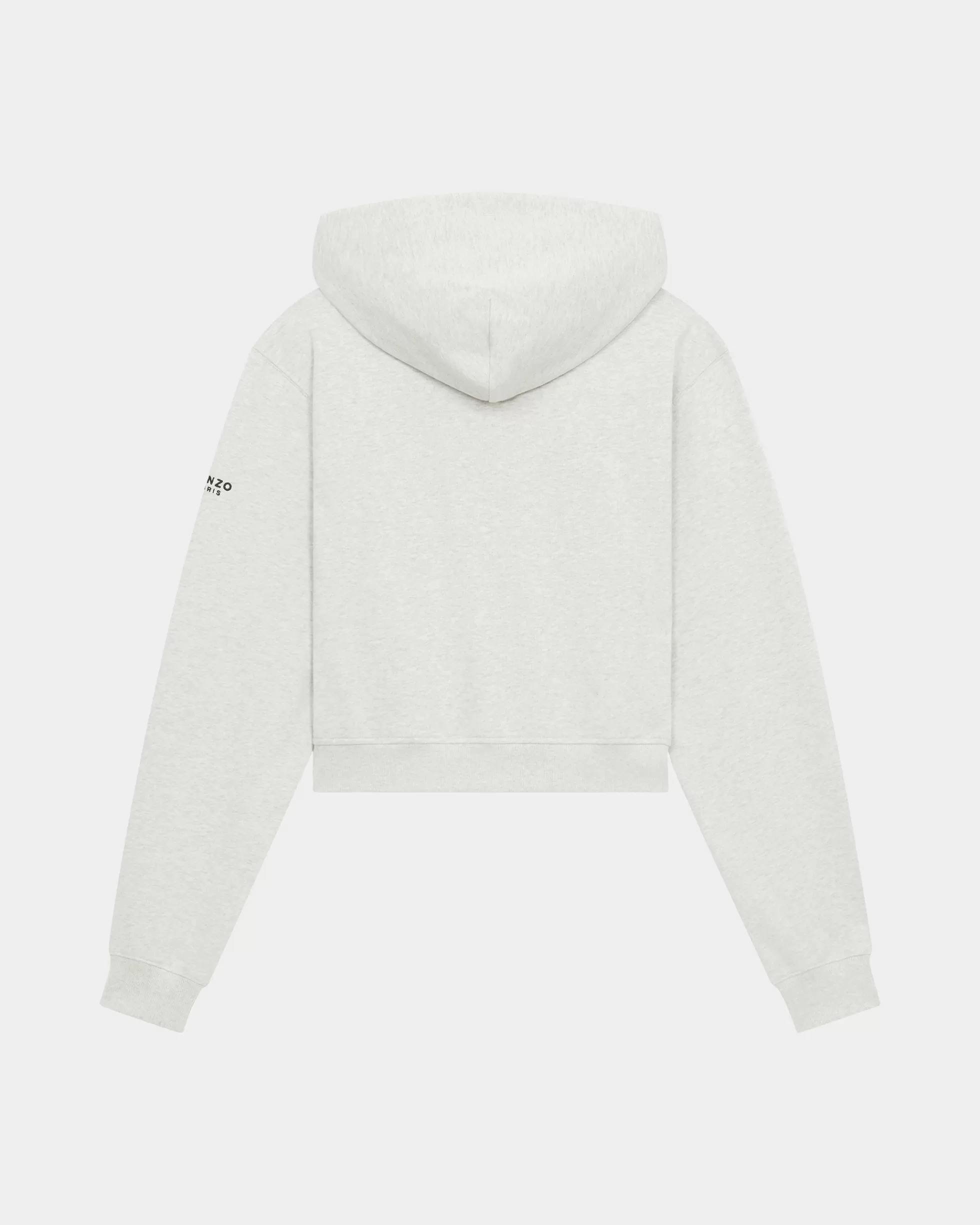 Sweatshirts und Hoodies | Lucky Tiger>KENZO Bestickter Kapuzenpullover mit Reißverschluss „Lucky Tiger Crest“ Pale Grey