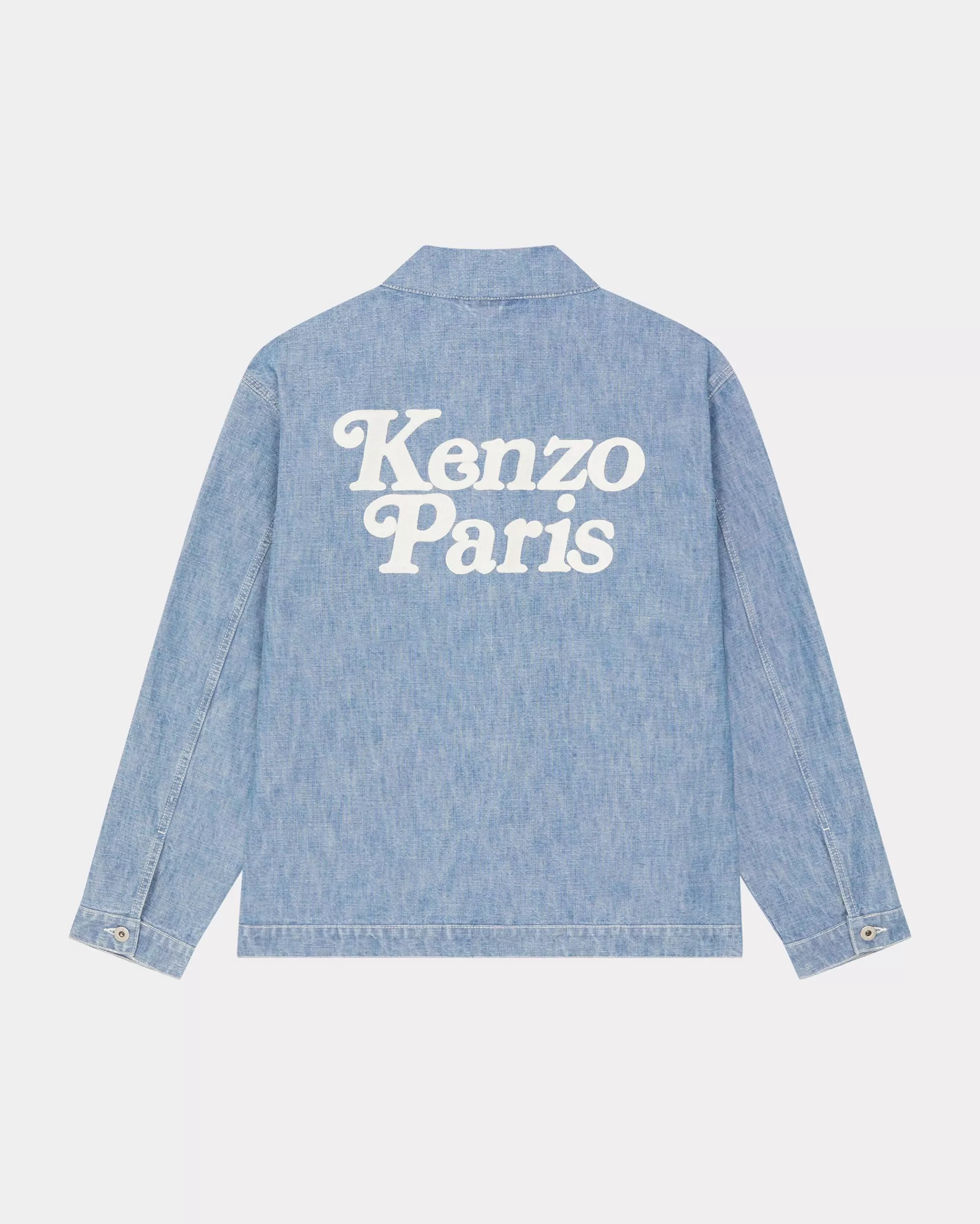 Denim | Jacken und Mäntel>KENZO Bestickter Kimono „ by Verdy“ Stone Bleached Blue Denim