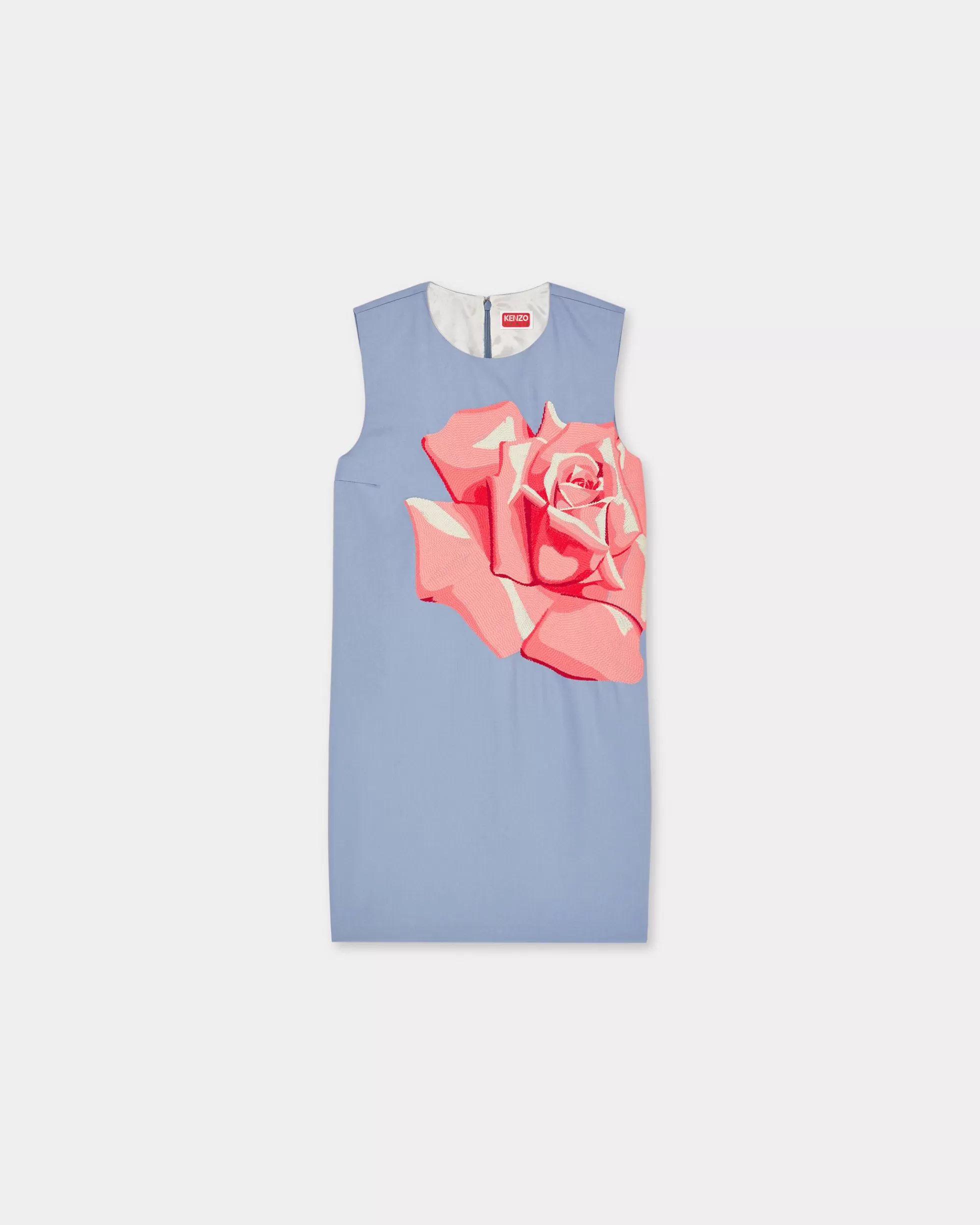 Kleider und Röcke | Campaign Looks>KENZO Besticktes kurzes Kleid „ Rose“. Blue