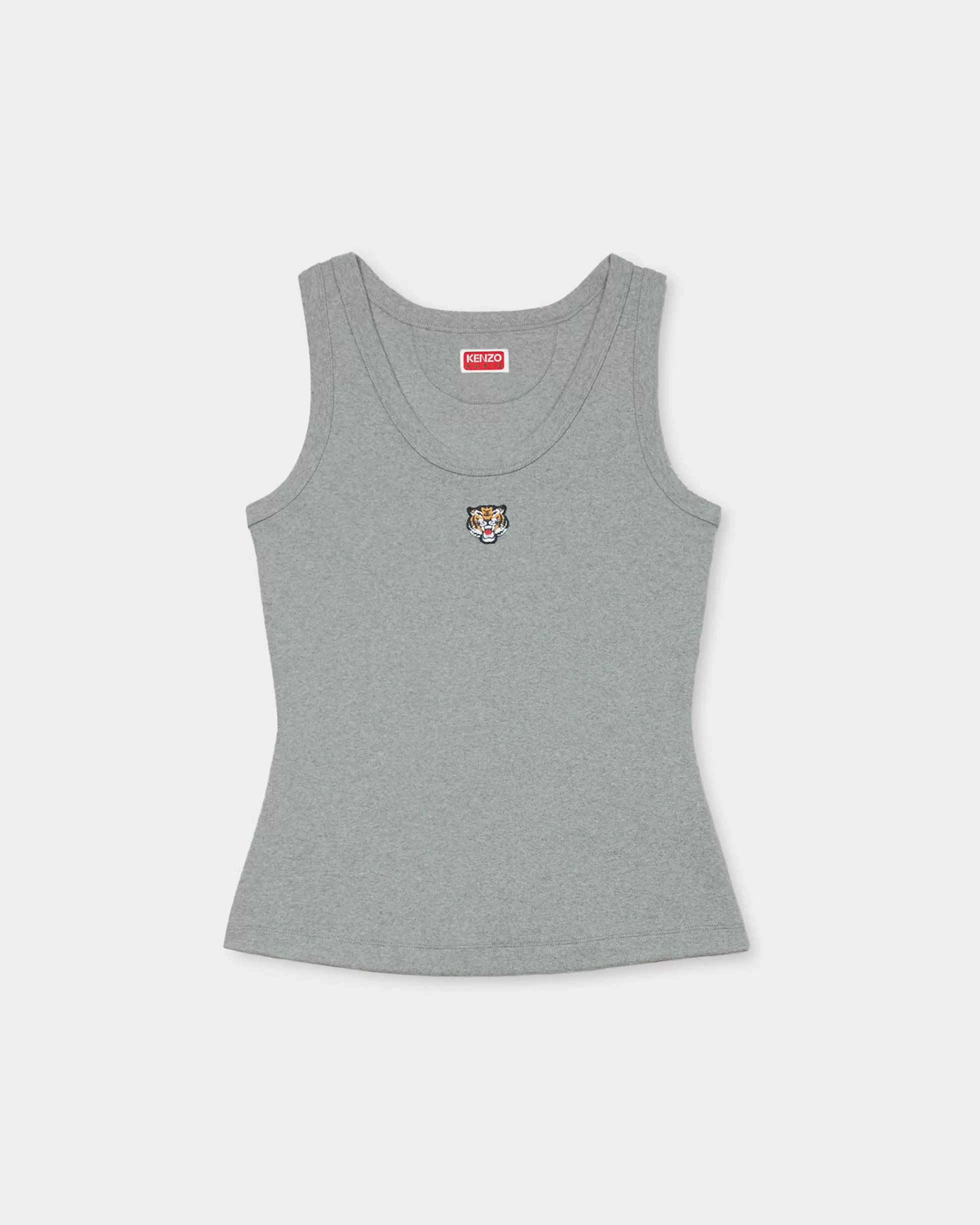 T-shirts und Polos | Neue>KENZO Besticktes Tanktop „Lucky Tiger Crest“ Pearl Grey