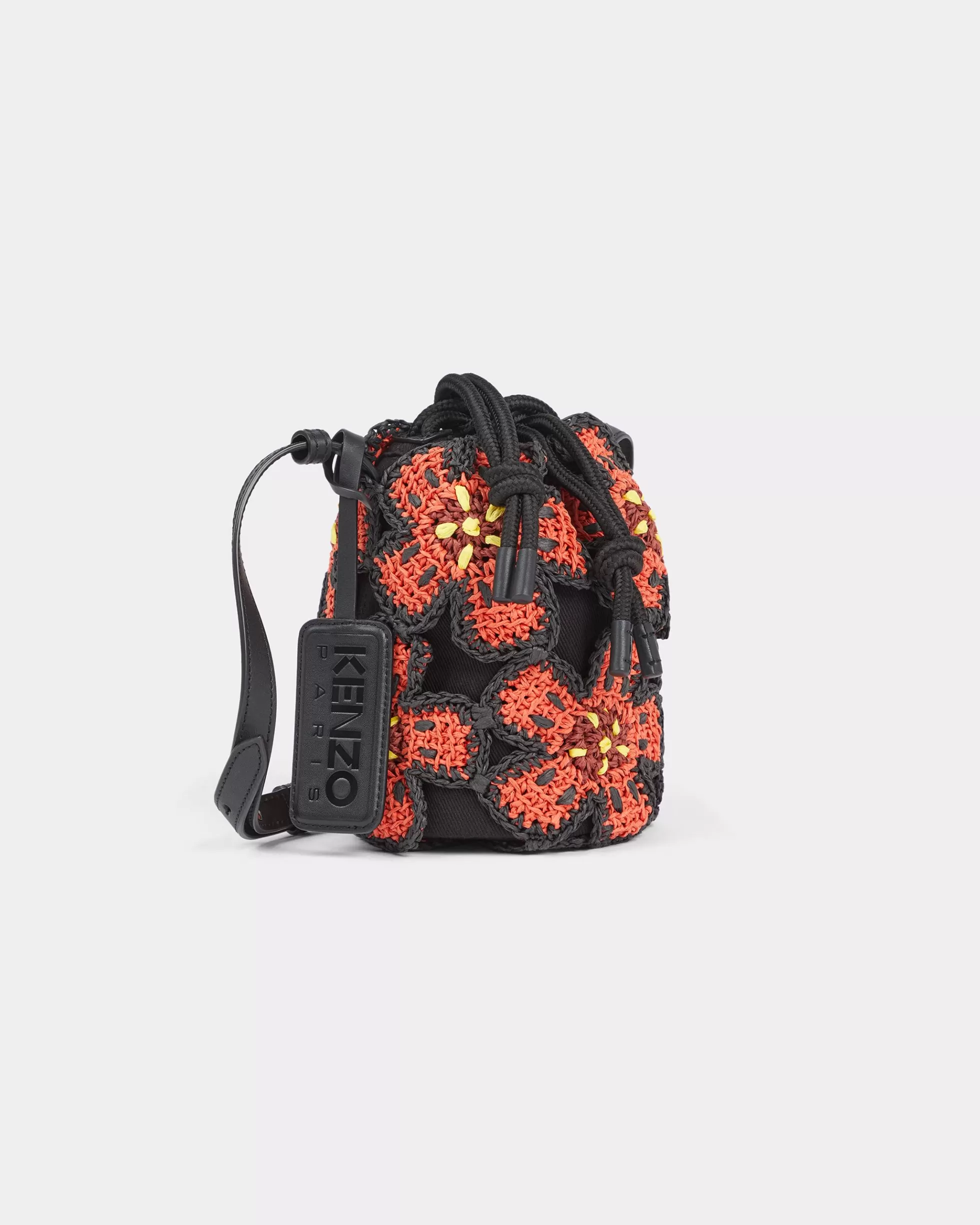 Taschen | Damentaschen>KENZO Beuteltasche „ Beach“ mit Blumen aus Bast Medium Red