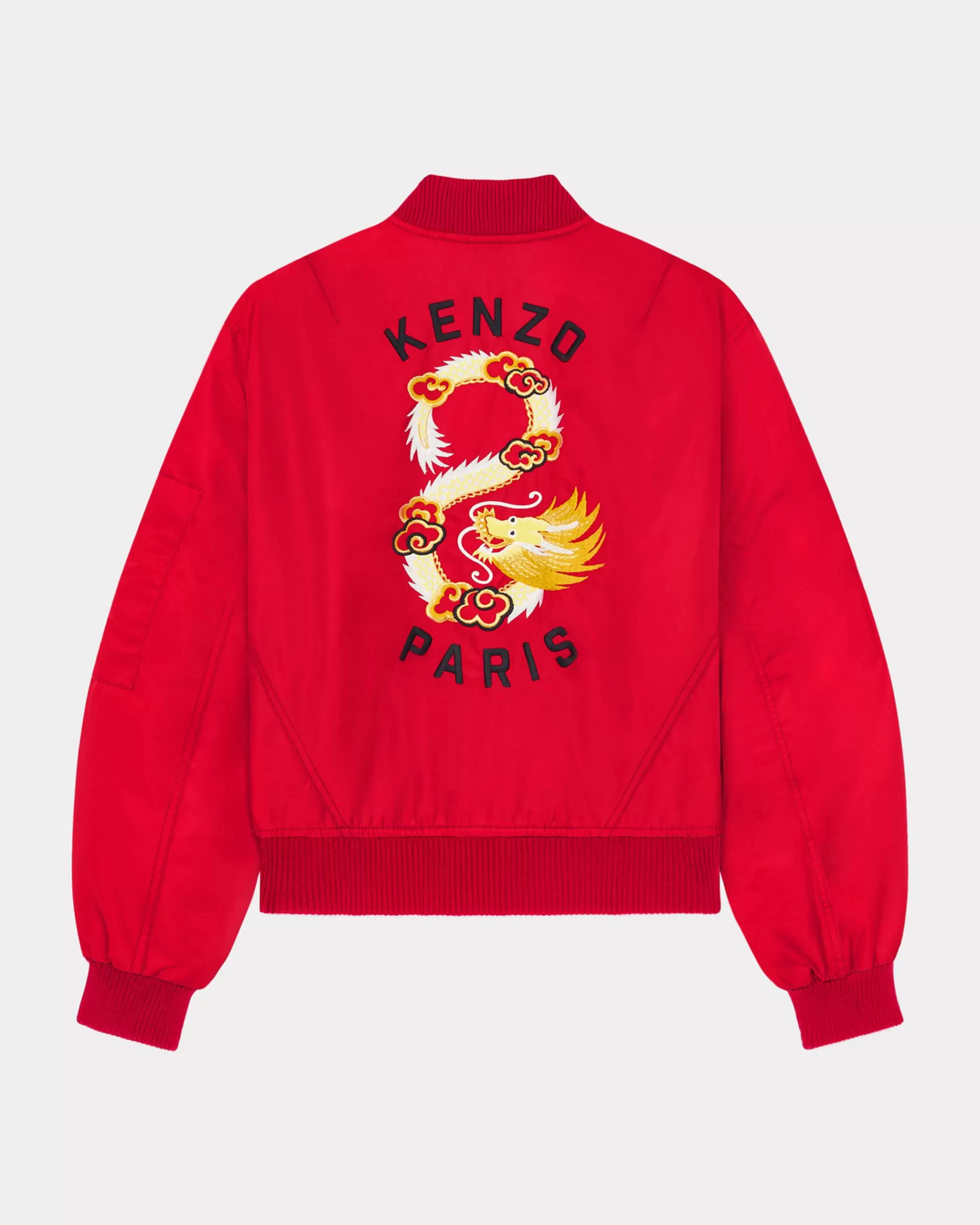 Jacken und Mäntel>KENZO Bomberjacke mit „Year of the Dragon“-Stickerei. Cherry