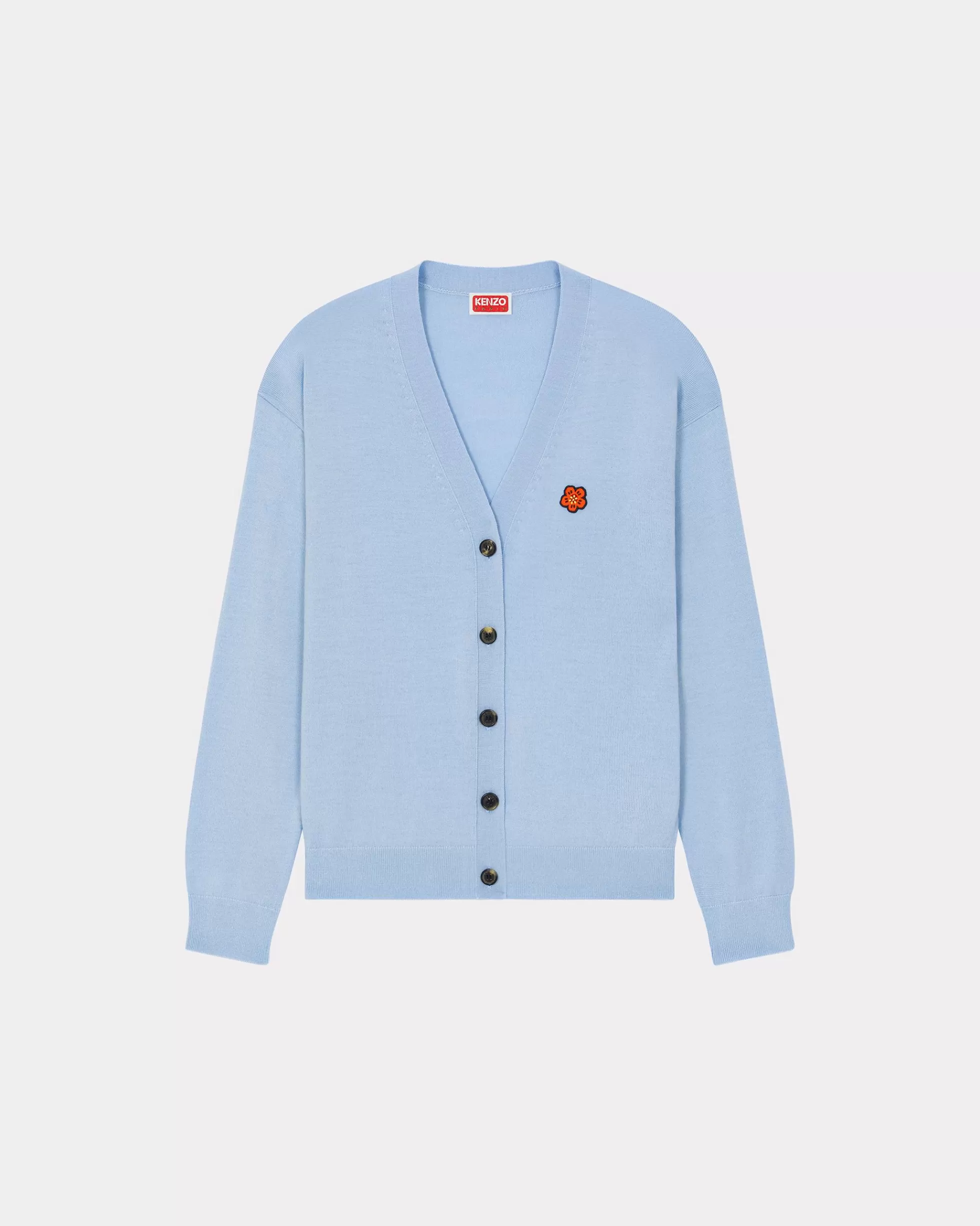 Pullover | Boke Flower>KENZO Cardigan mit „Boke Flower Crest“-Stickerei Light Blue