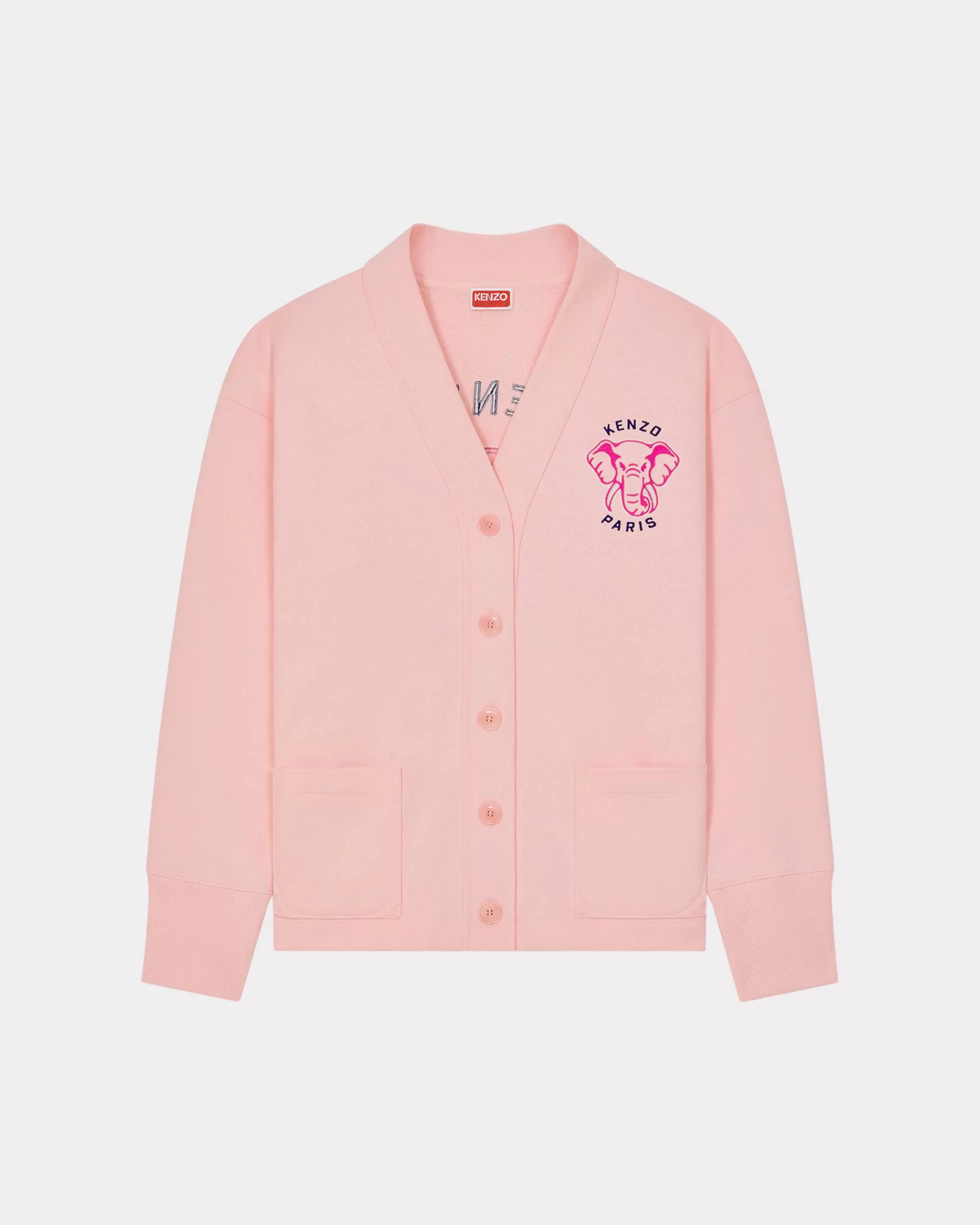 Sweatshirts und Hoodies>KENZO Cardigan mit Stickerei „ Éléphant“ Faded Pink