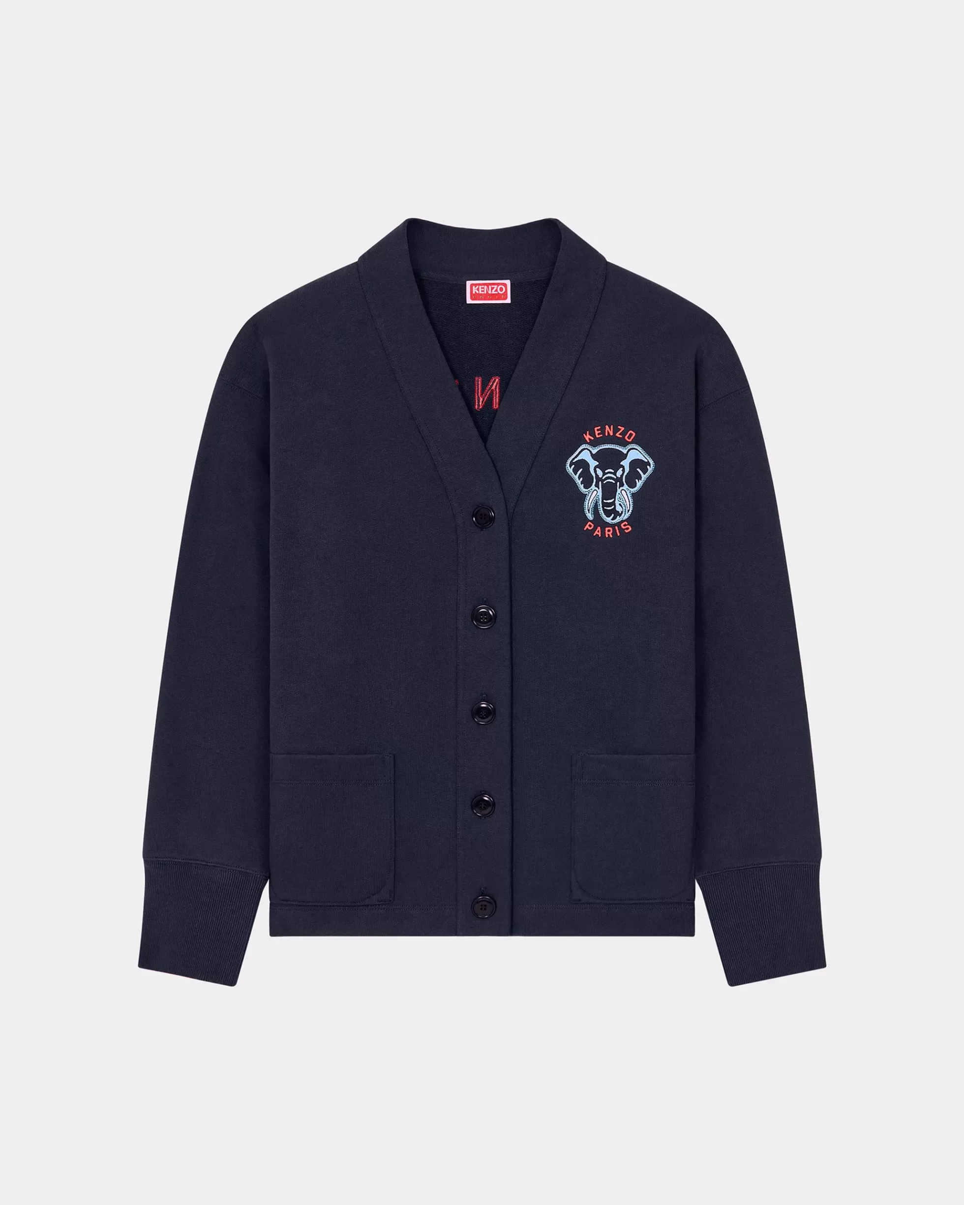 Sweatshirts und Hoodies>KENZO Cardigan mit Stickerei „ Éléphant“ Midnight Blue