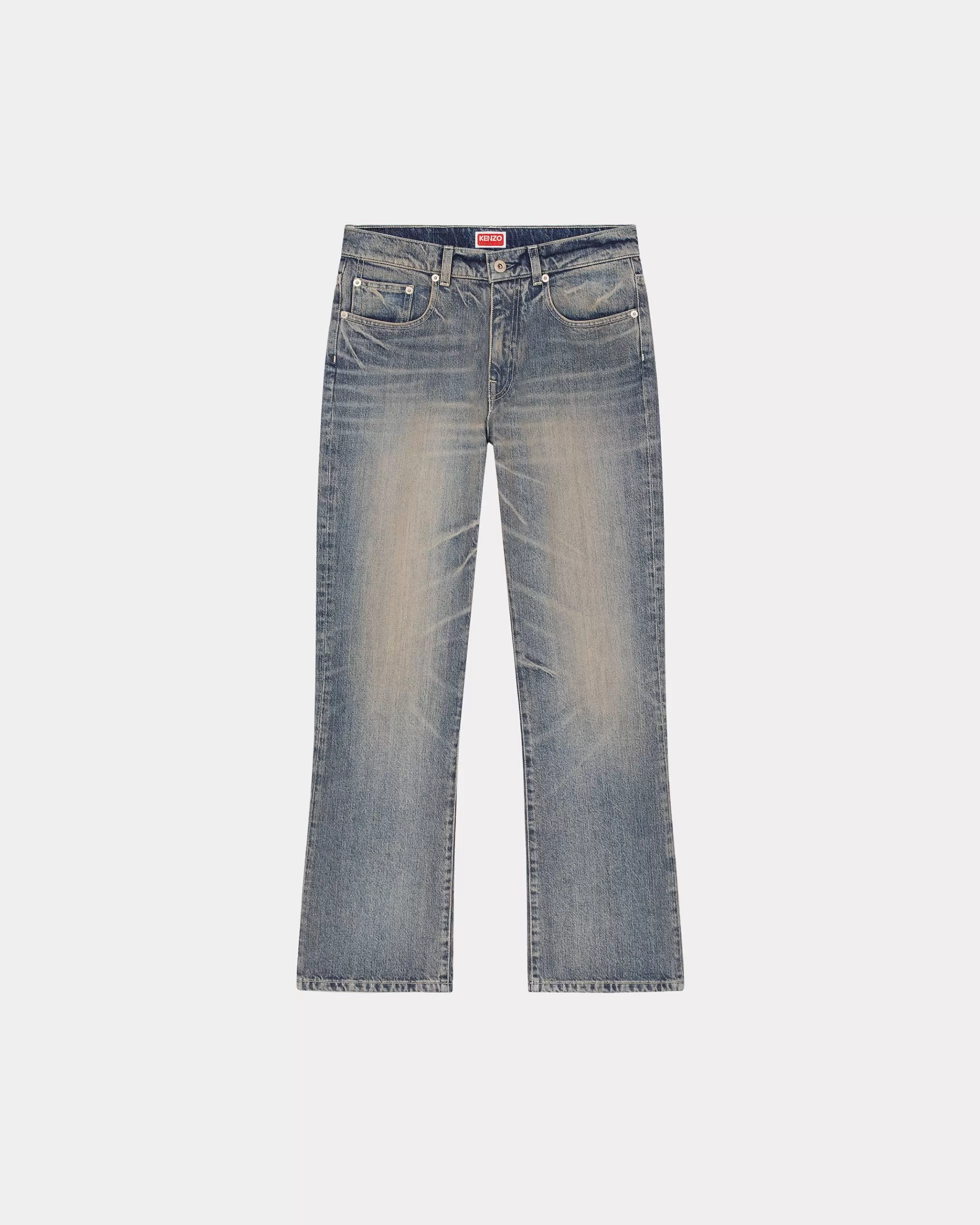 Denim | Hosen und Shorts>KENZO Cropped-Jeans „BARA“ aus japanischem Denim Stone Bl Dirty Blue Denim