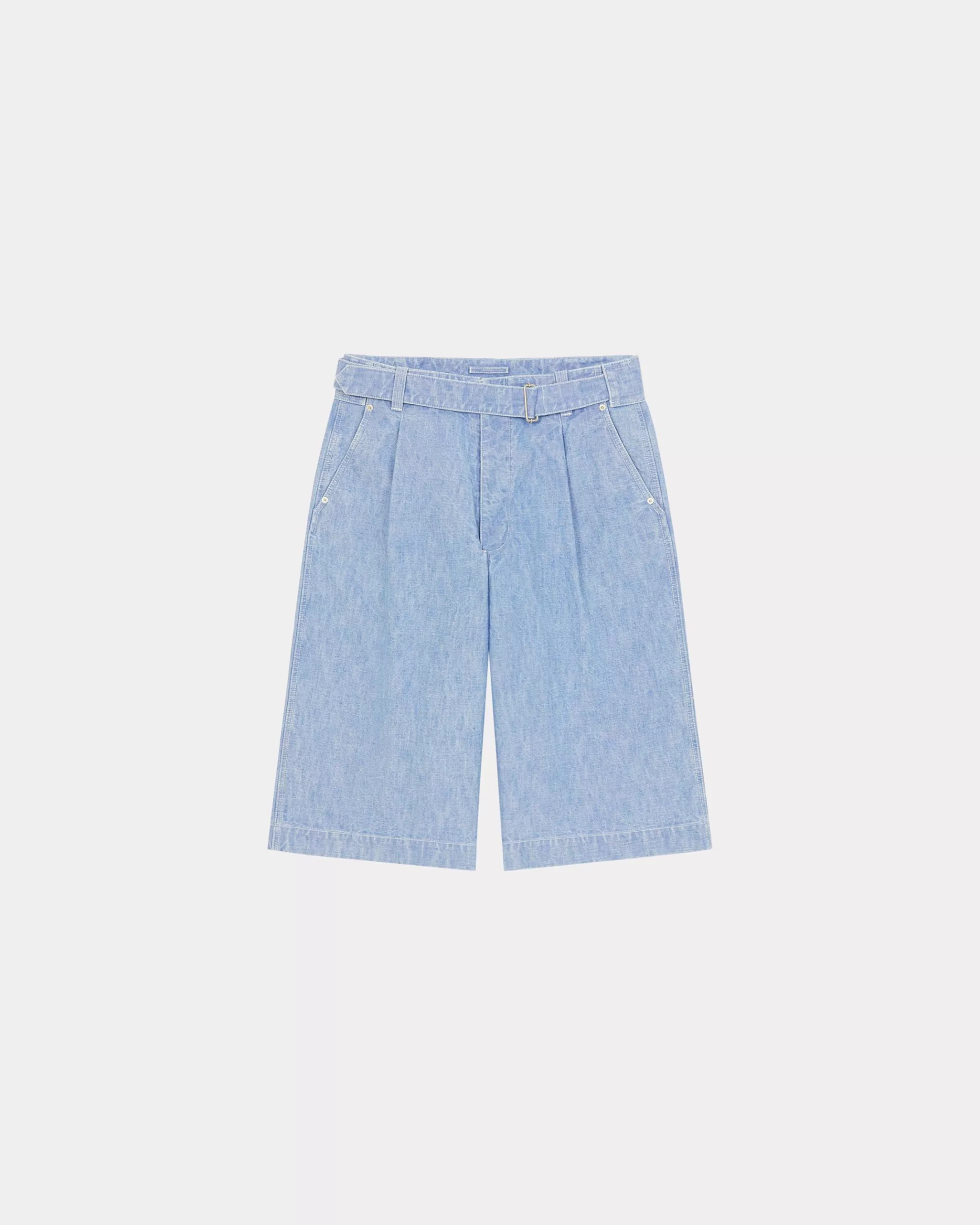 Denim | Hosen und Shorts>KENZO Denim-Shorts im Militär-Look Stone Bleached Blue Denim