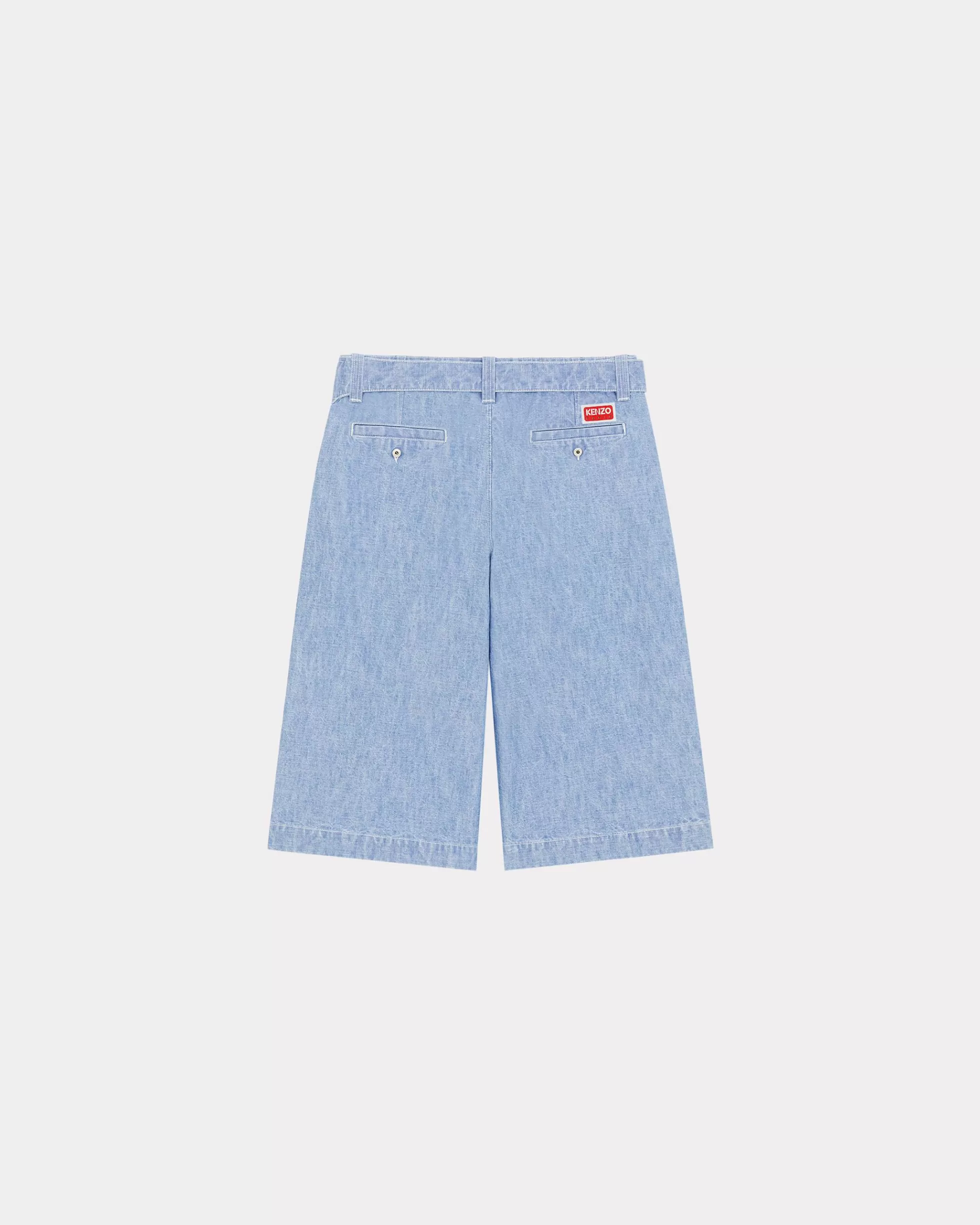 Denim | Hosen und Shorts>KENZO Denim-Shorts im Militär-Look Stone Bleached Blue Denim