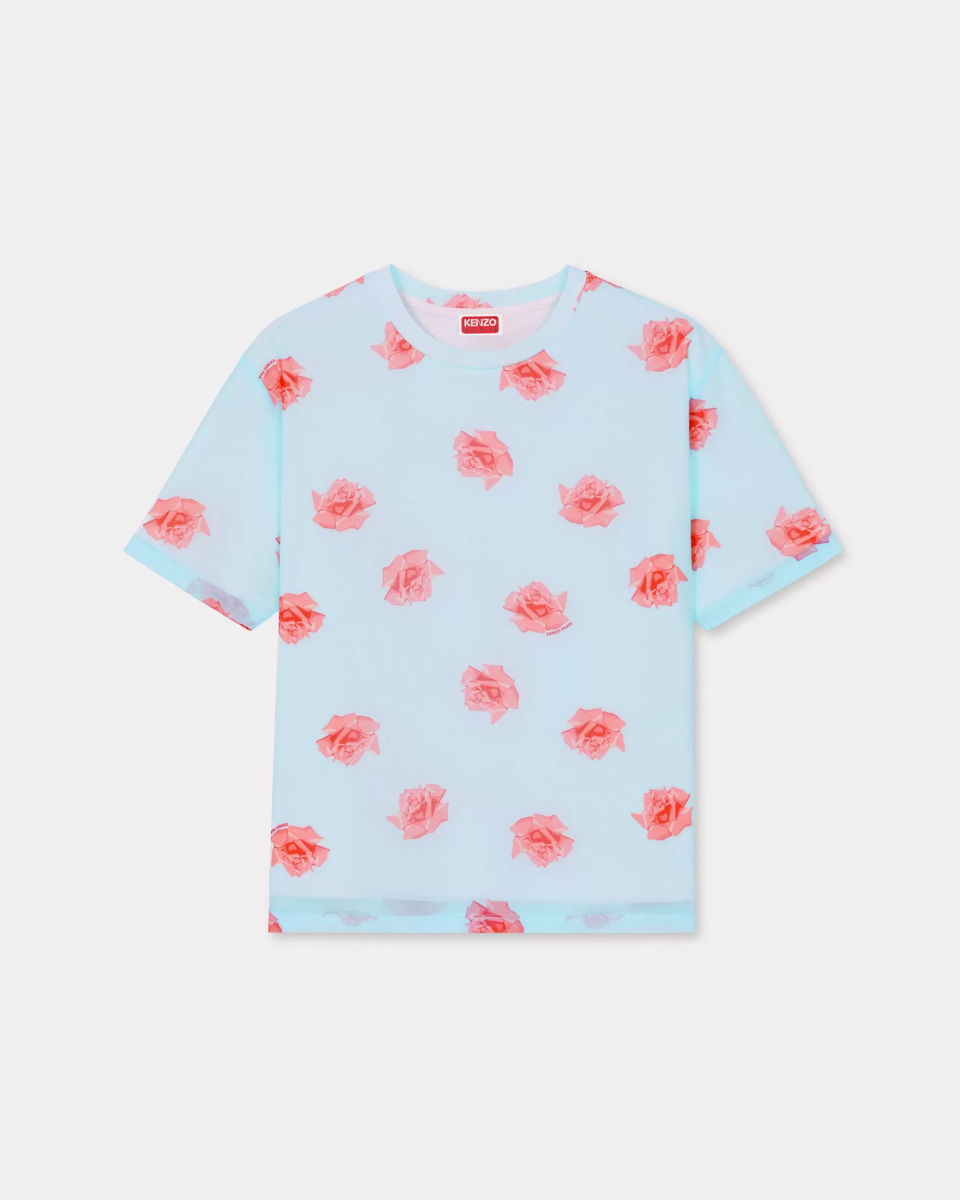 Hemd und Tops>KENZO Doppellagiges T-Shirt „ Rose“ Light Blue