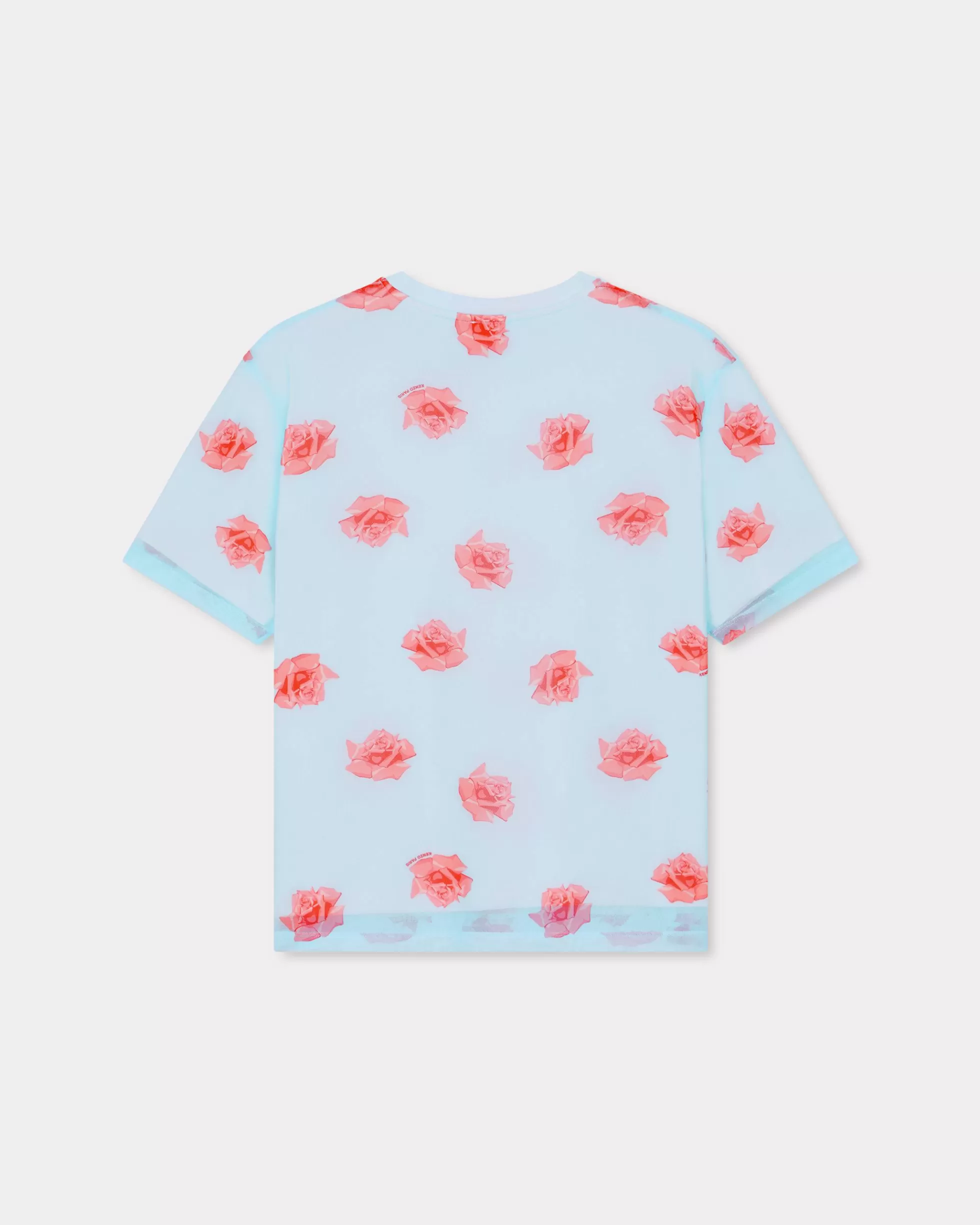 Hemd und Tops>KENZO Doppellagiges T-Shirt „ Rose“ Light Blue