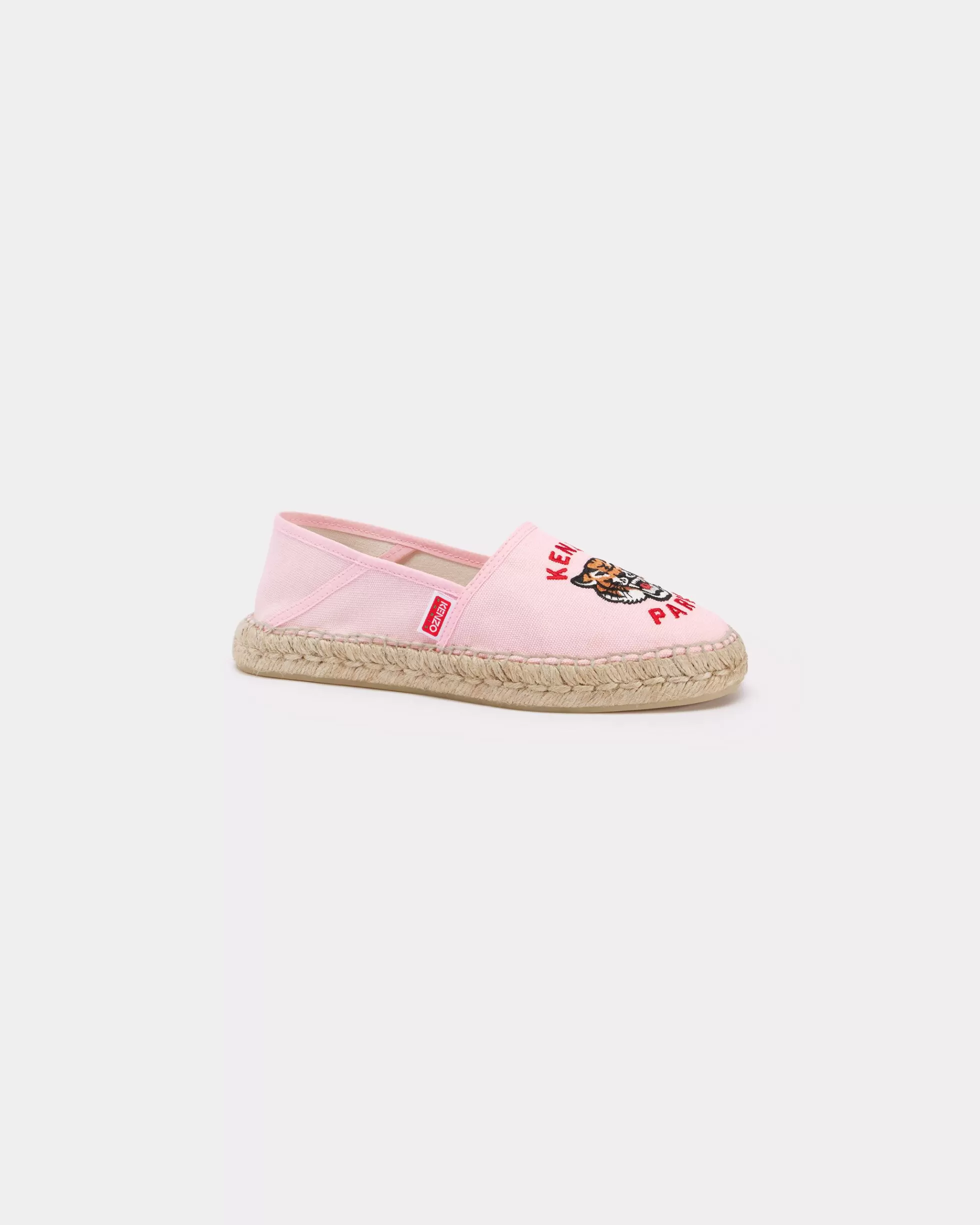 DAMEN SCHUHE | Mules Und Espadrilles>KENZO Espadrilles aus Leinen mit „ Lucky Tiger“Stickerei Faded Pink