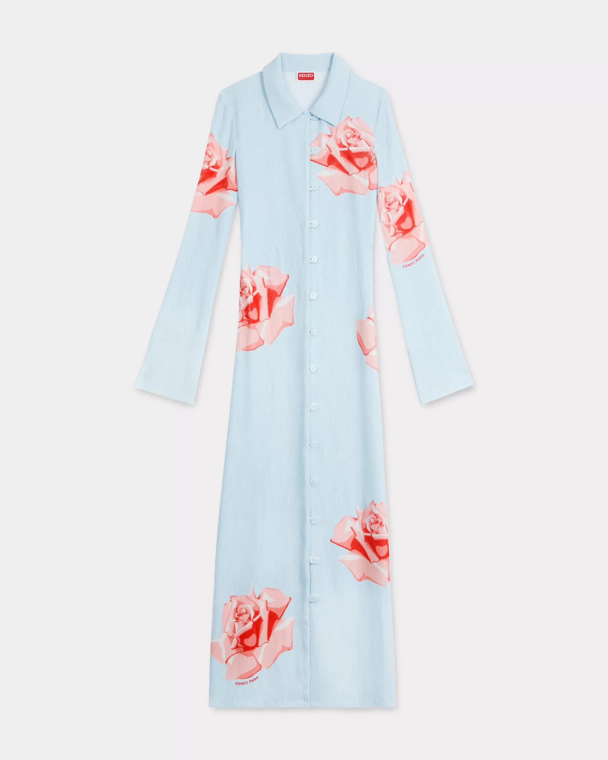 Kleider und Röcke | Hemd und Tops>KENZO Gehobene Web-Strickjacke „ Rose” Light Blue