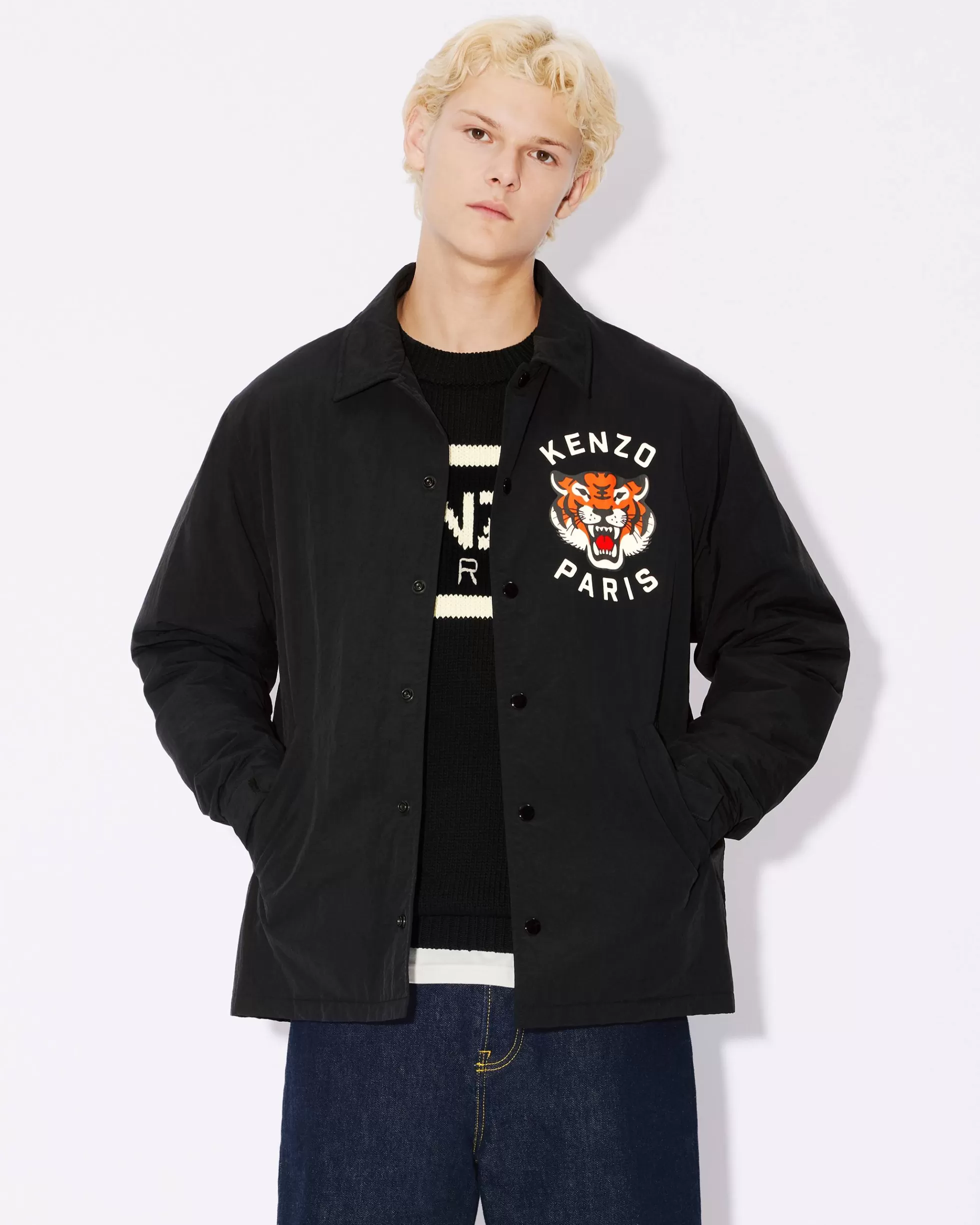 Jacken und Mäntel | Neue>KENZO Gesteppte Coachjacke „ Lucky Tiger“ Black