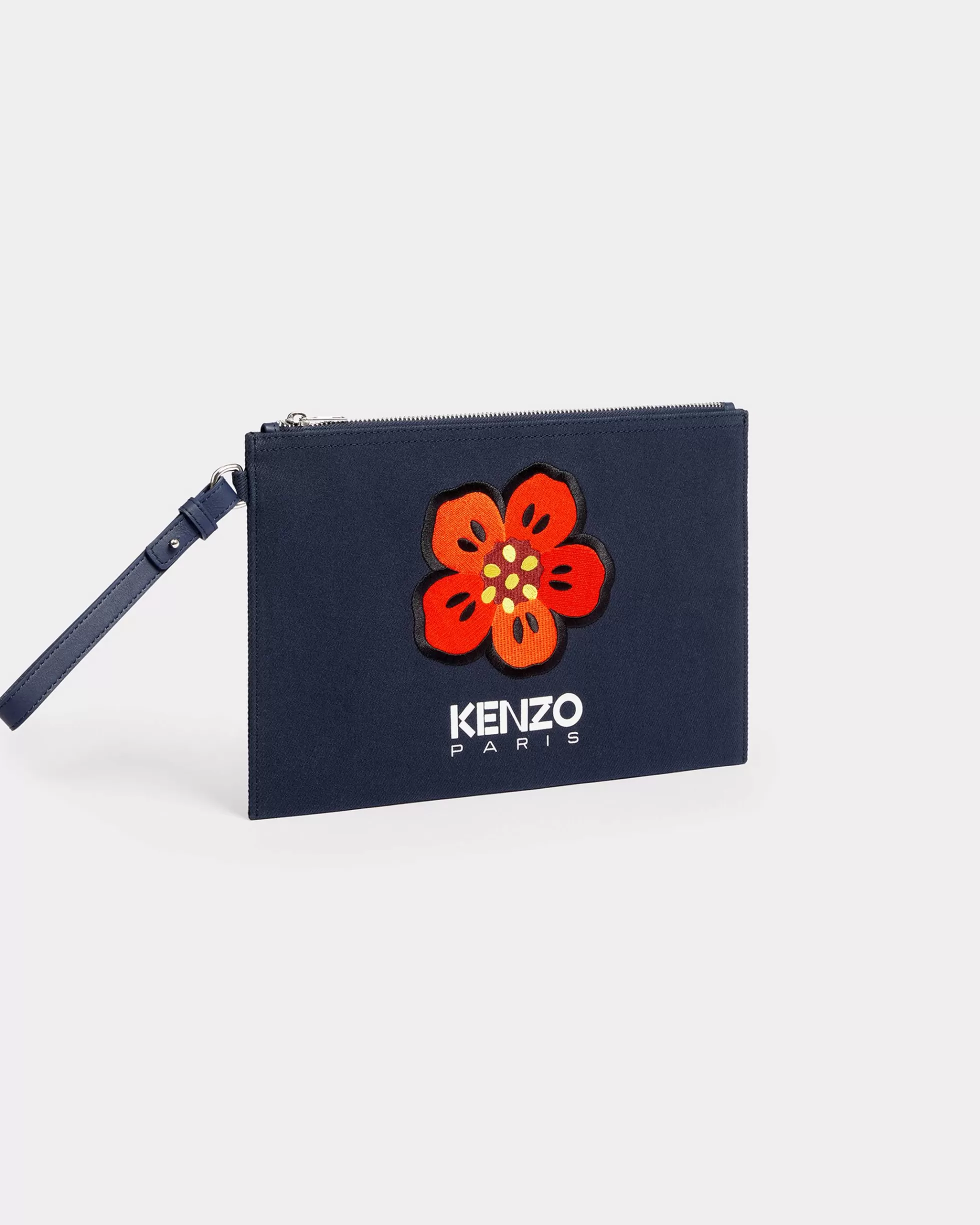 Boke Flower | Kleinlederwaren>KENZO Große Pochette „Boke Flower“ Navy Blue