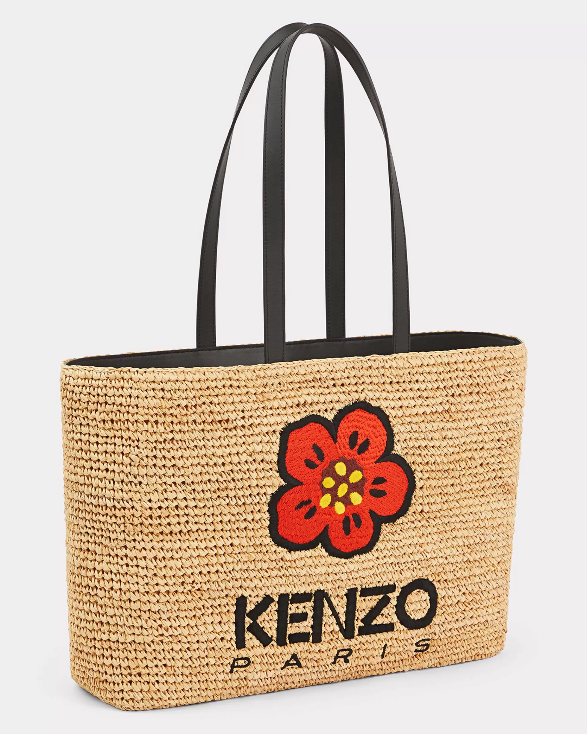 Taschen | Damentaschen>KENZO Große Tote aus Bast „ Beach“ Black