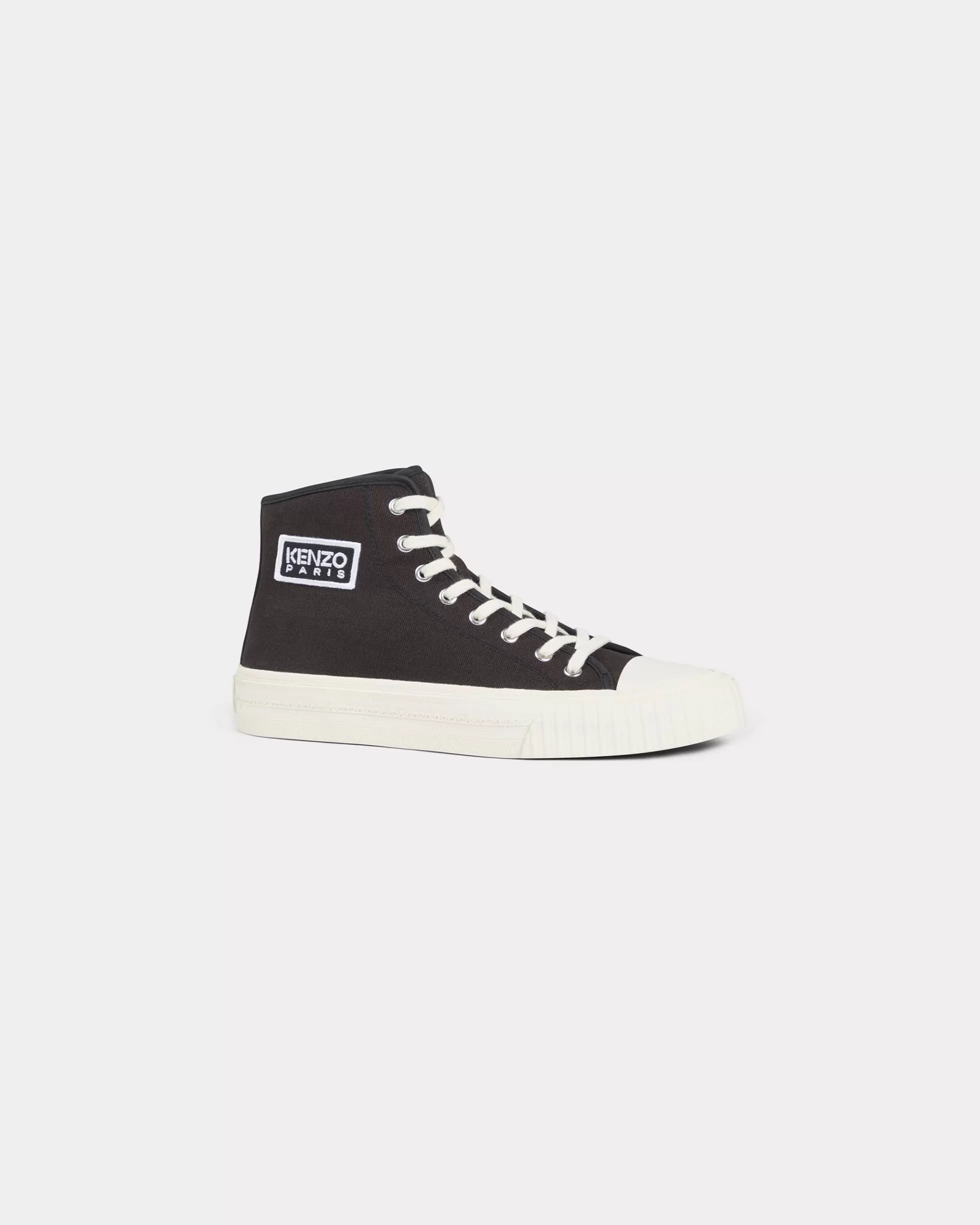 HERREN SCHUHE | Sneakers>KENZO High-Top-Sneaker „ Foxy“ aus Leinen Black