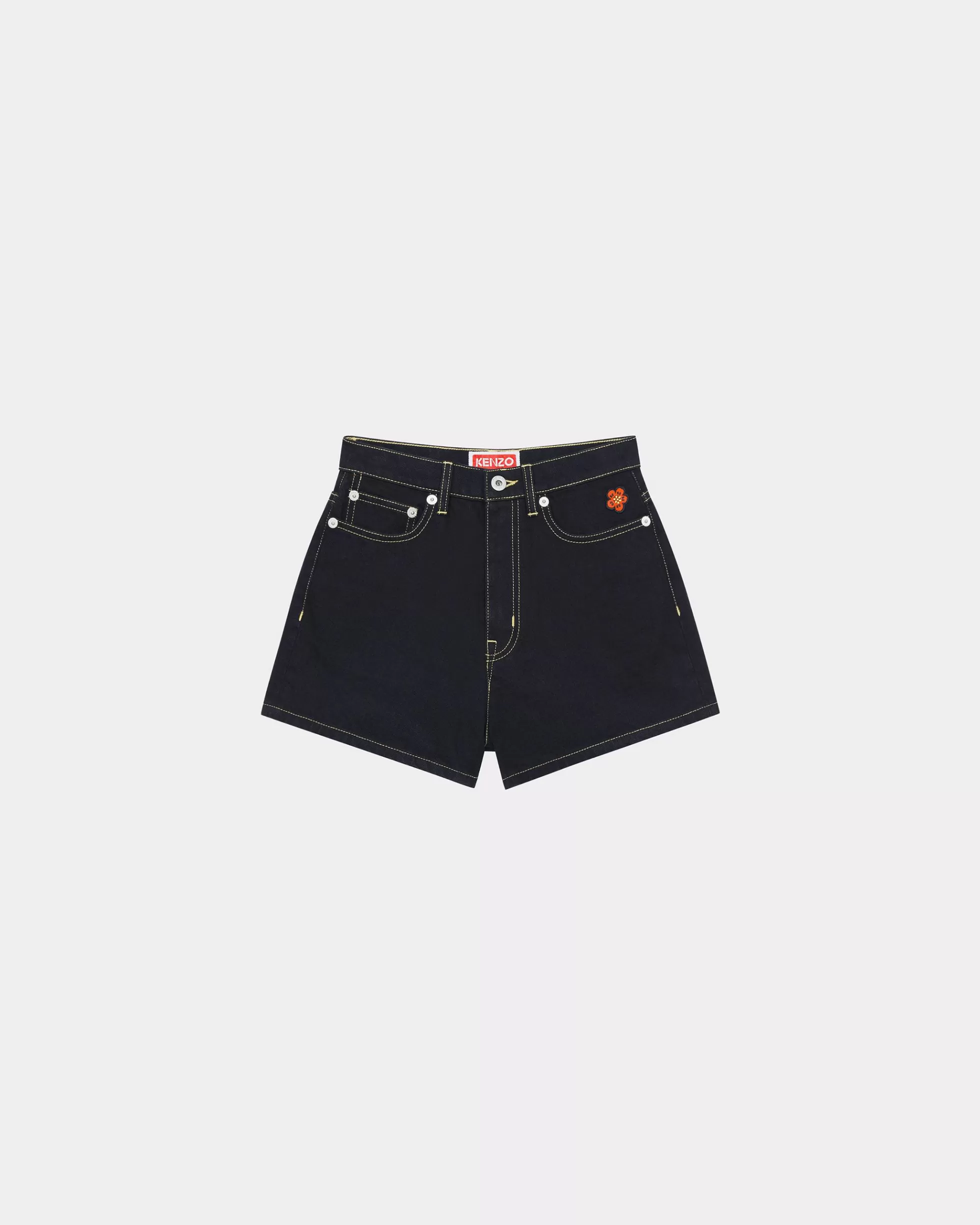 Denim | Hosen und Shorts>KENZO Jeansshorts mit Stickerei Rinse Black Denim