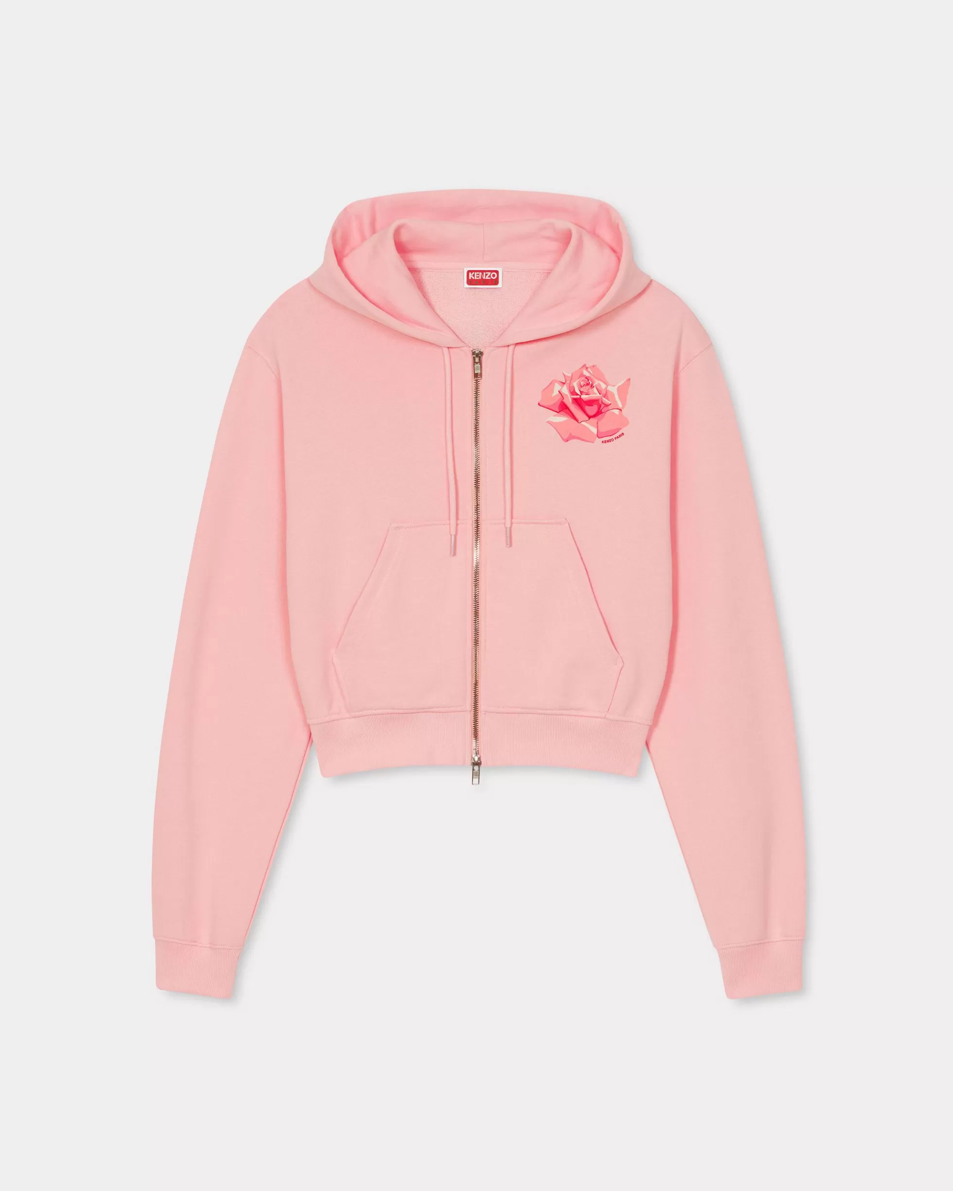 Sweatshirts und Hoodies | Geschenke>KENZO Kapuzenpulli „ Rose“ mit Reißverschluss Faded Pink