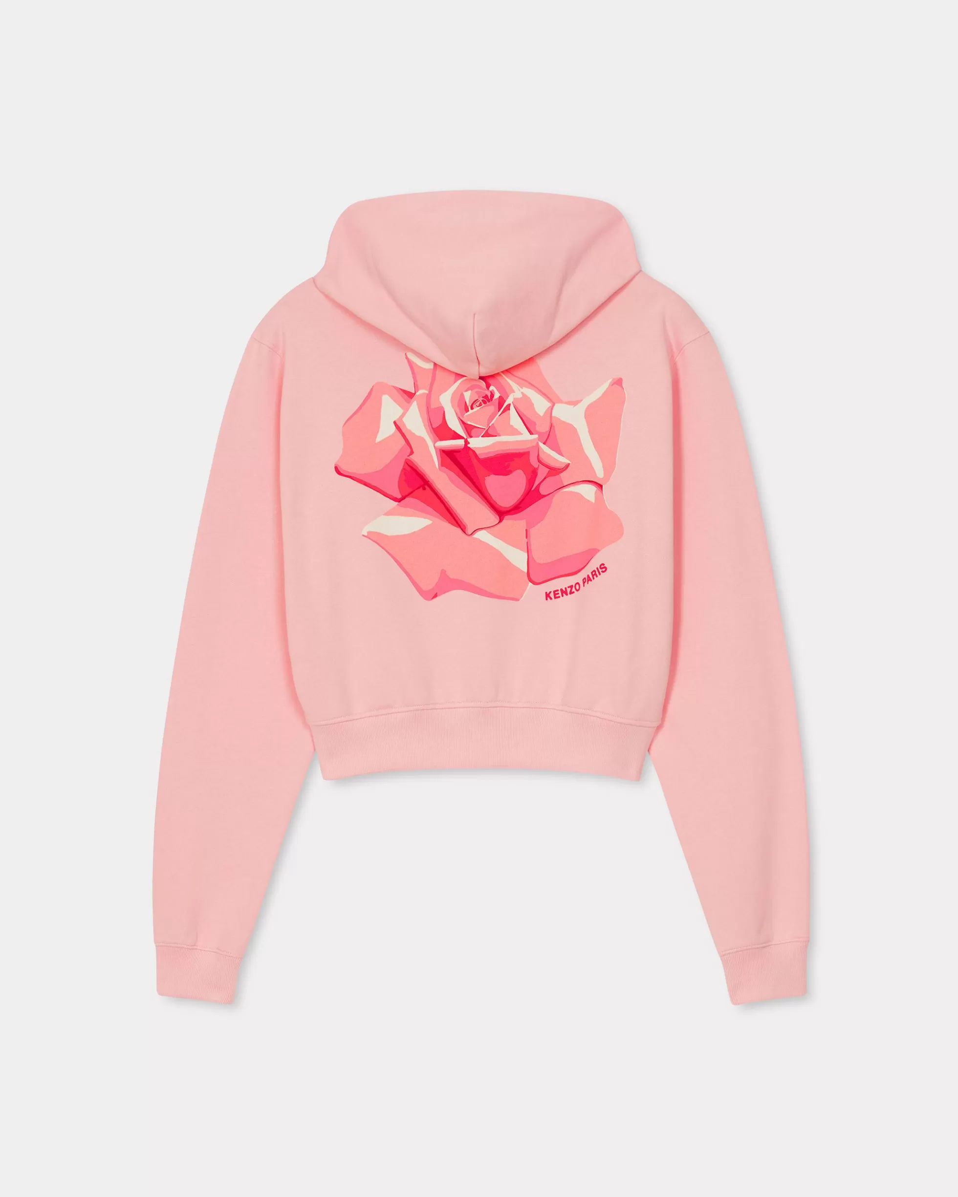 Sweatshirts und Hoodies | Geschenke>KENZO Kapuzenpulli „ Rose“ mit Reißverschluss Faded Pink