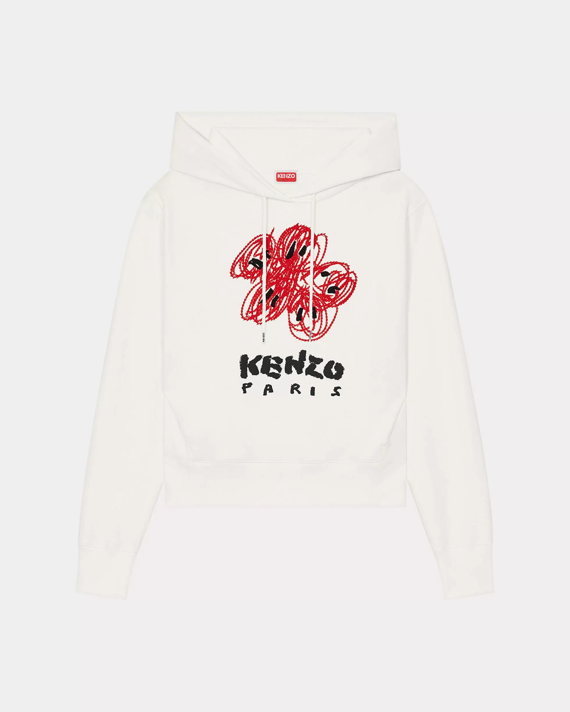 Sweatshirts und Hoodies>KENZO Kapuzenpullover mit Stickerei „ Drawn Varsity“ Off White