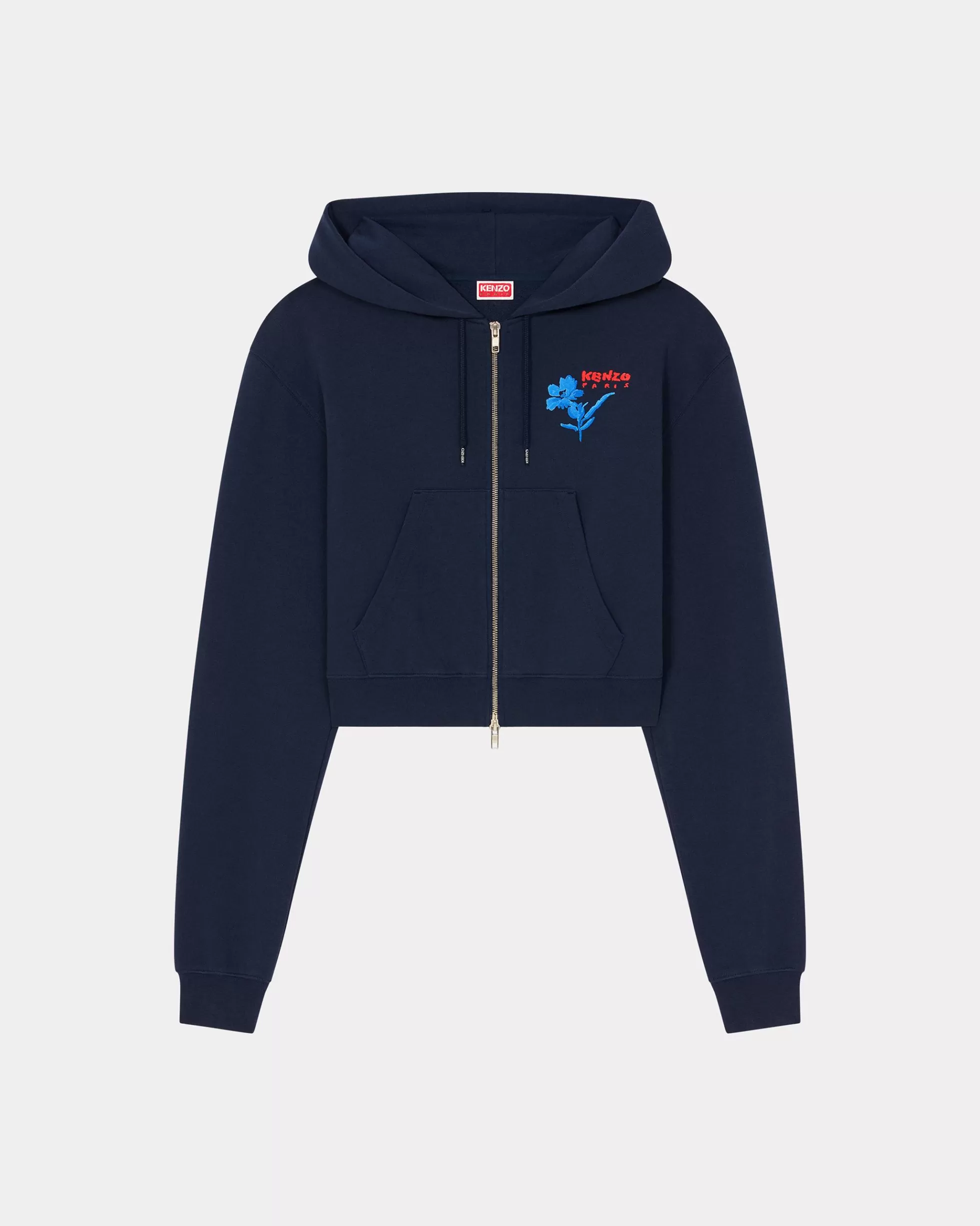 Sweatshirts und Hoodies | Neue>KENZO Kapuzensweatshirt mit „ Drawn Flowers“-Stickerei Midnight Blue