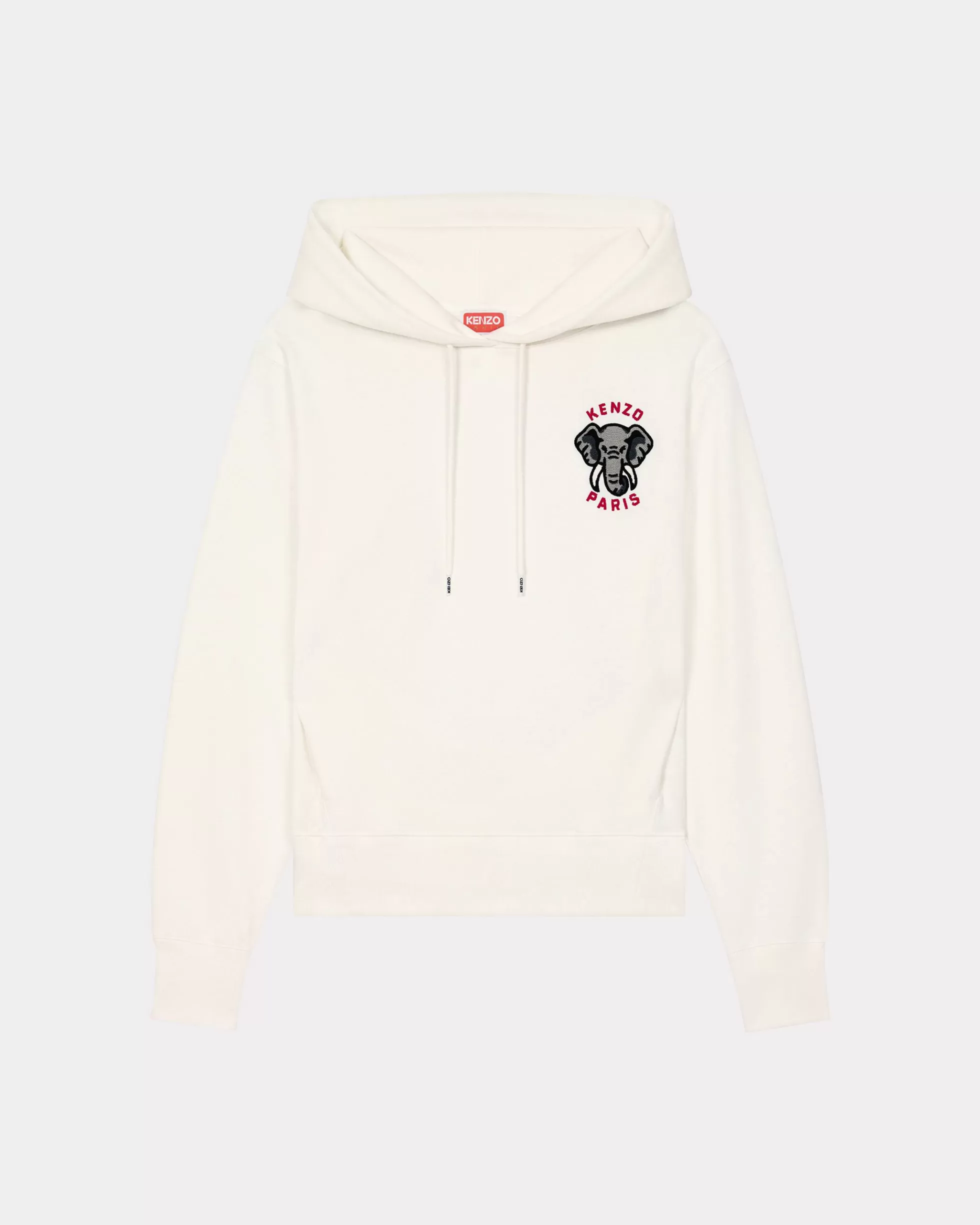 Sweatshirts und Hoodies>KENZO Kapuzensweatshirt mit „ Elephant Crest“-Stickerei Off White