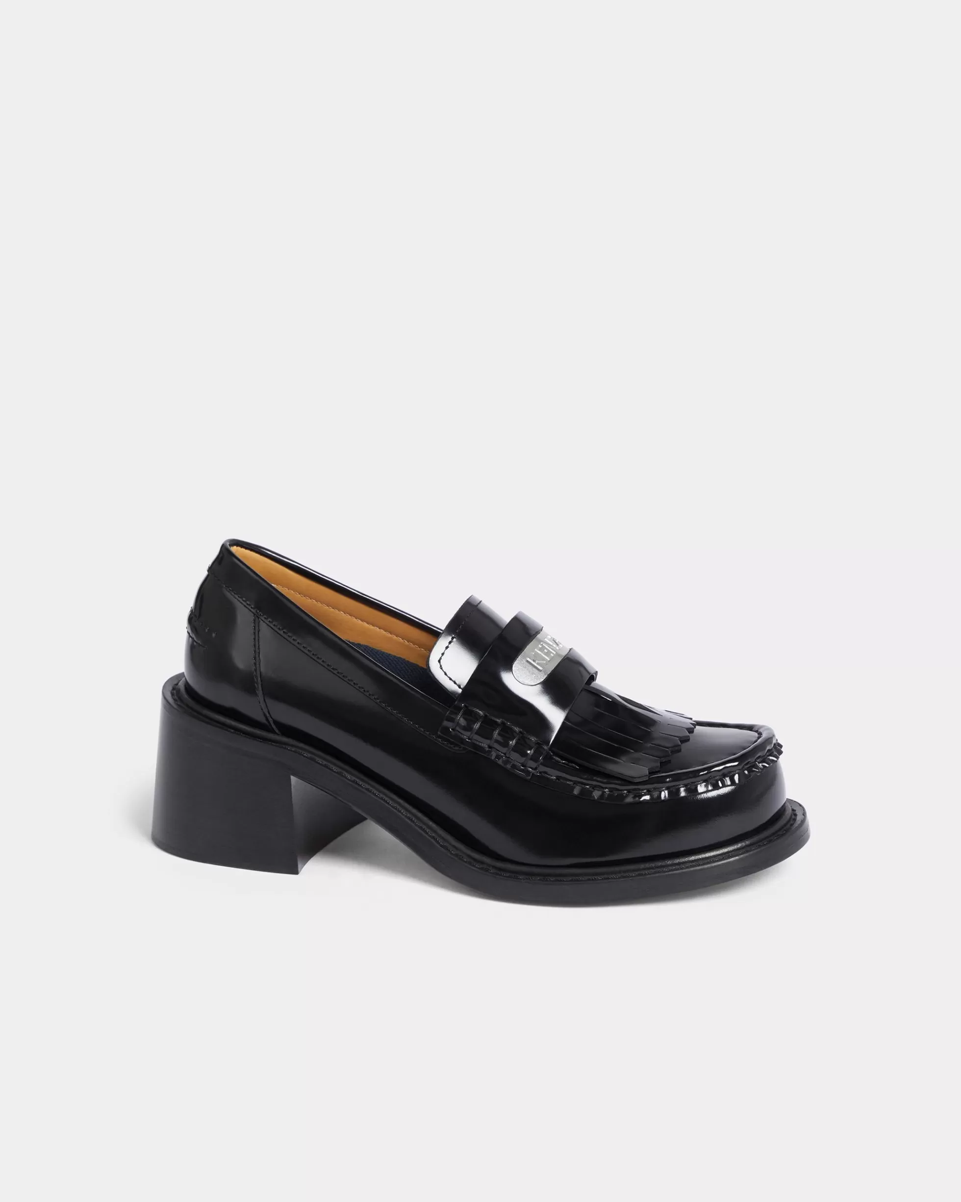 DAMEN SCHUHE | Tailoring>KENZO SMILE Ledermokassin mit Absatz Black