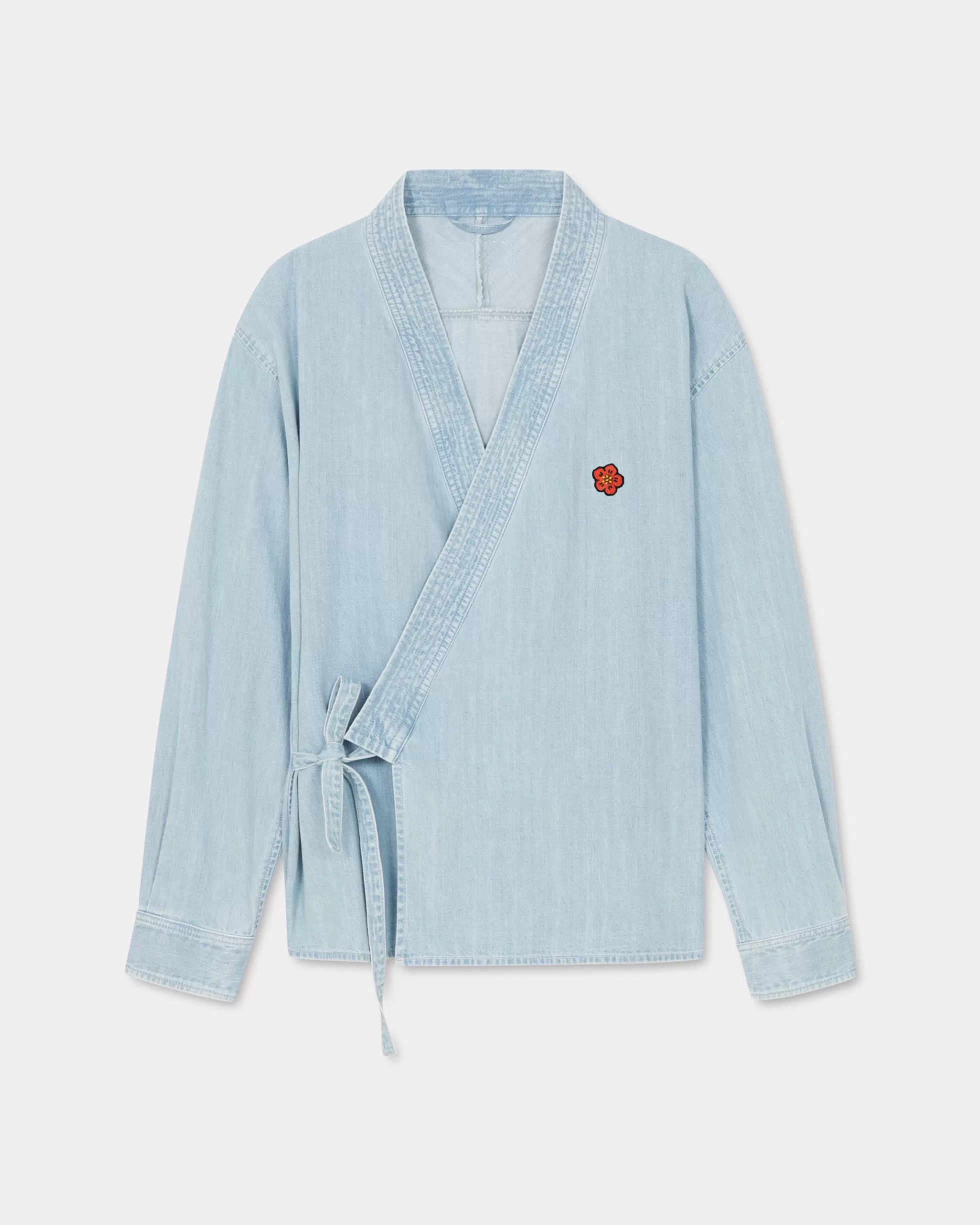 Denim | Jacken und Mäntel>KENZO Kimono-Jacke aus Denim Stone Bleached Blue Denim