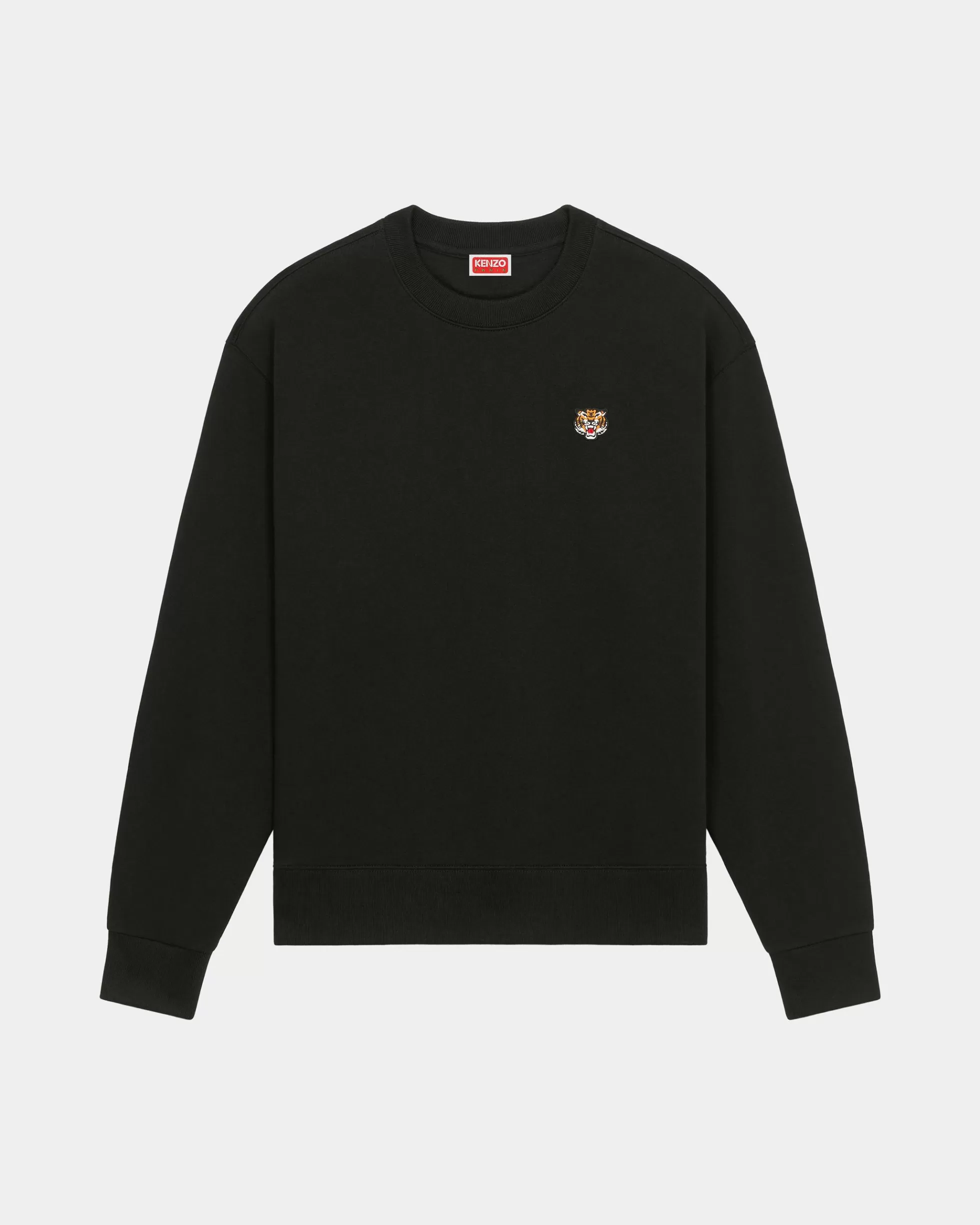 Sweatshirts und Hoodies | Lucky Tiger>KENZO Klassisches, besticktes Sweatshirt „Lucky Tiger Crest“ Black