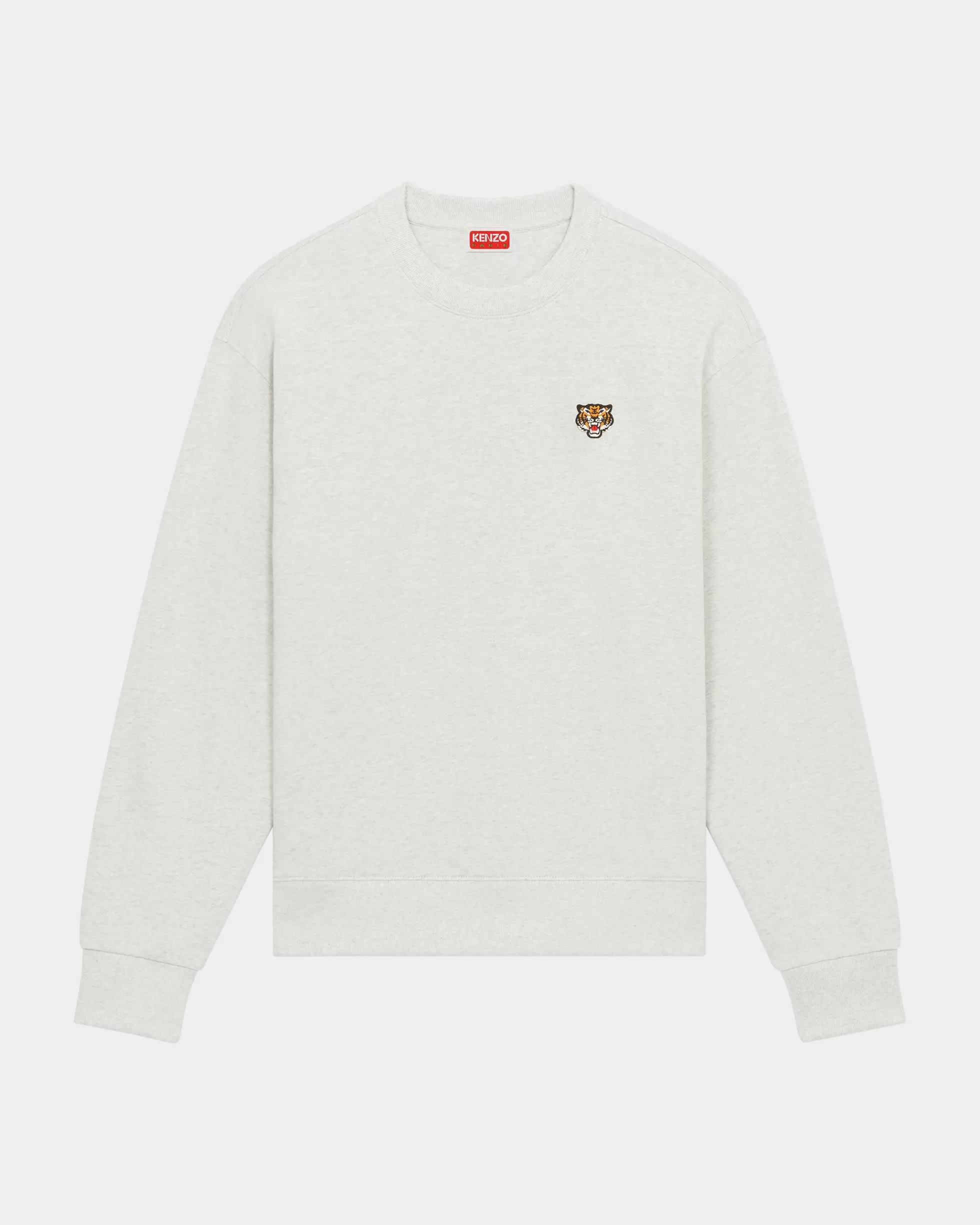 Sweatshirts und Hoodies | Geschenke>KENZO Klassisches, besticktes Sweatshirt „Lucky Tiger Crest“ Pale Grey