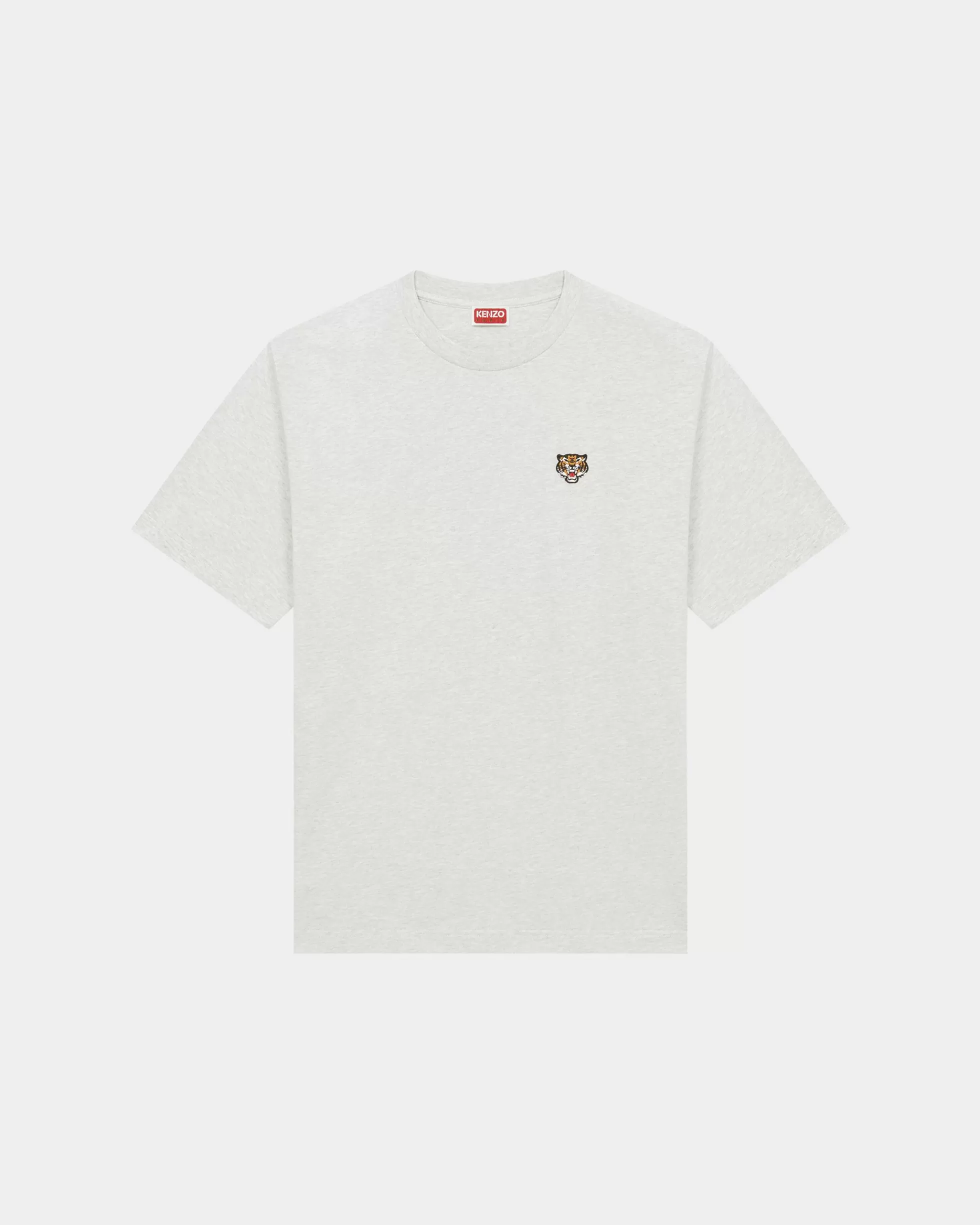 T-shirts und Polos | Geschenke>KENZO Klassisches, besticktes T-Shirt „Lucky Tiger Crest“ Pale Grey