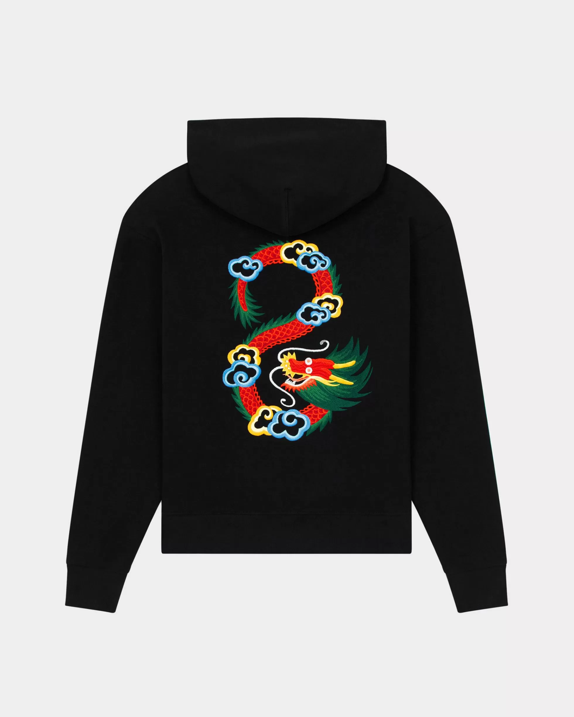 Sweatshirts und Hoodies>KENZO Klassisches Kapuzensweatshirt mit „Year of the Dragon“-Stickerei Black