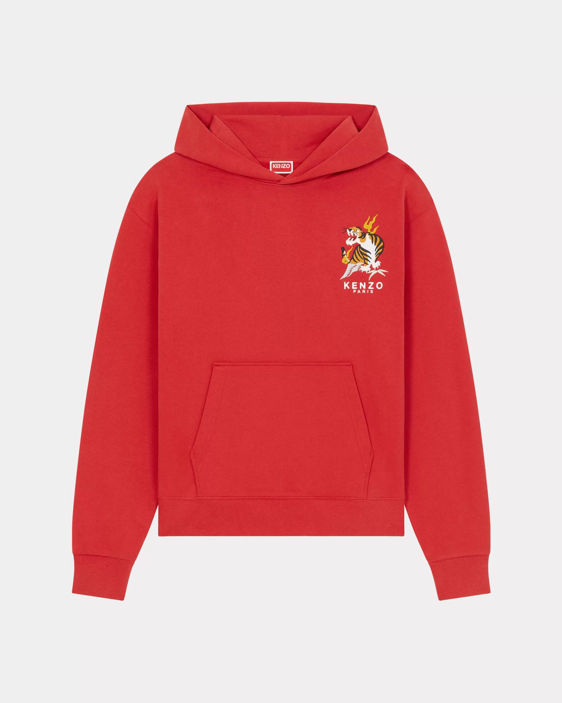 Sweatshirts und Hoodies>KENZO Klassisches Kapuzensweatshirt mit „Year of the Dragon“-Stickerei Cherry