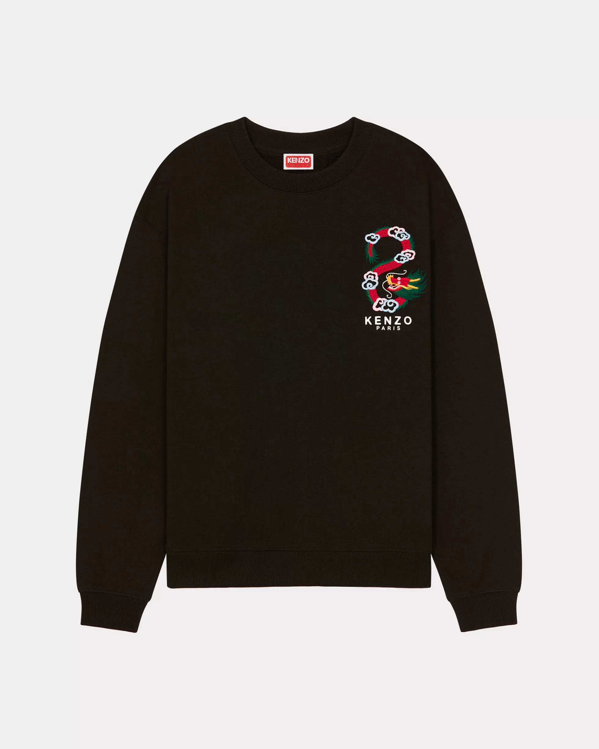 Sweatshirts und Hoodies>KENZO Klassisches Sweatshirt mit „Year of the Dragon Crest“-Stickerei Black