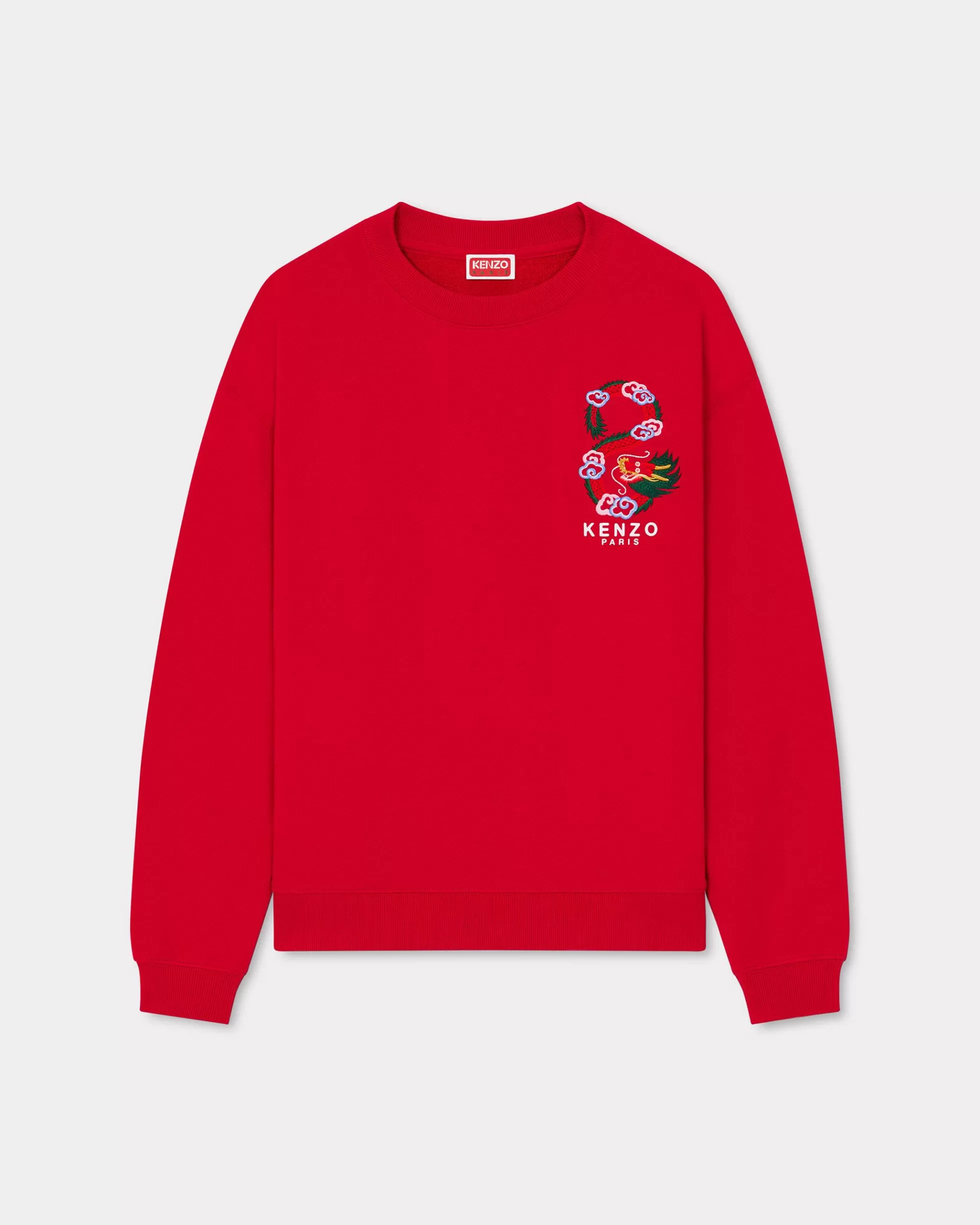 Sweatshirts und Hoodies>KENZO Klassisches Sweatshirt mit „Year of the Dragon Crest“-Stickerei Cherry